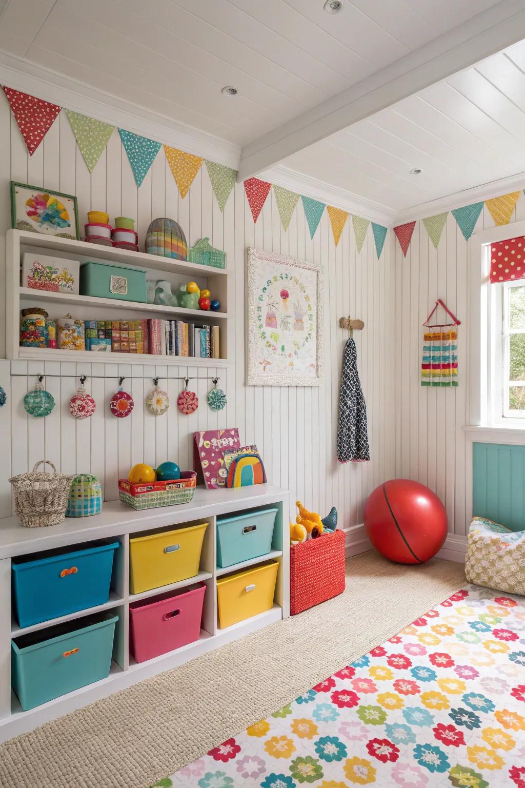 Colorful wall panel adds fun to kids' rooms.