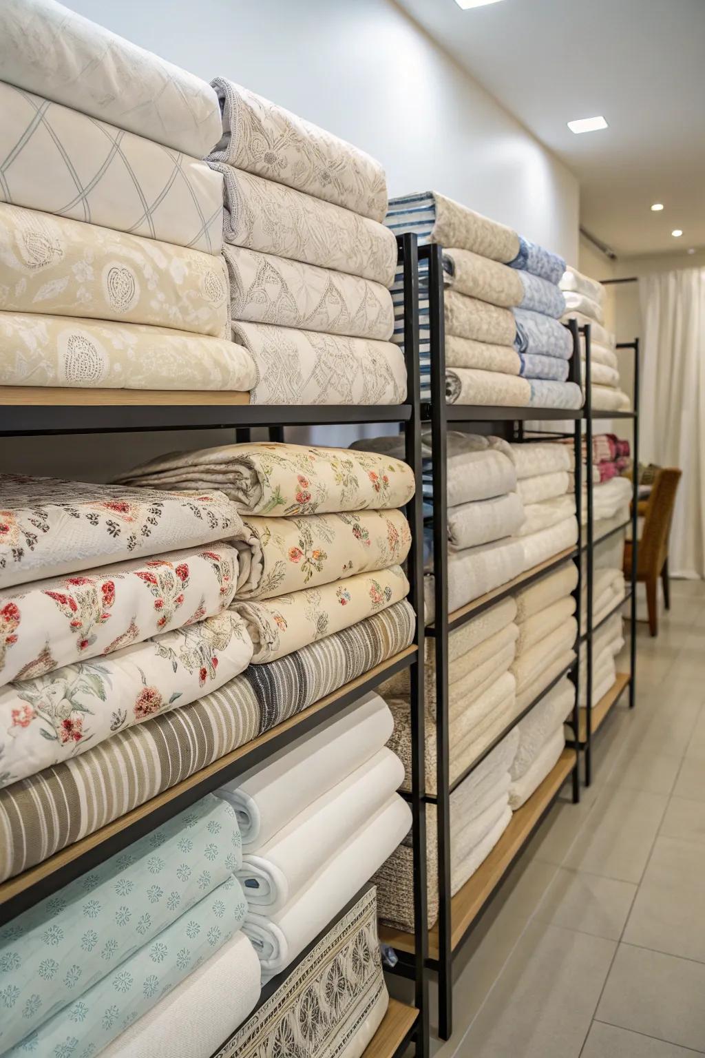 Wall-mounted racks offer a unique and space-saving storage option.