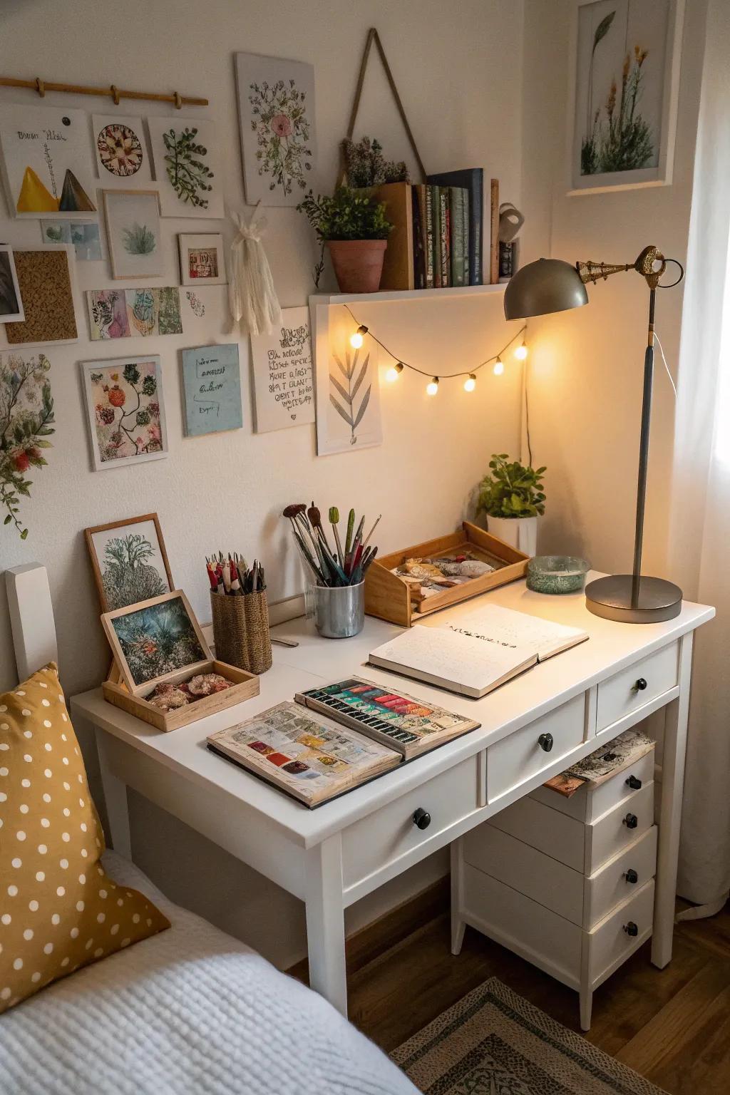 Stimulate creativity in a dedicated corner.
