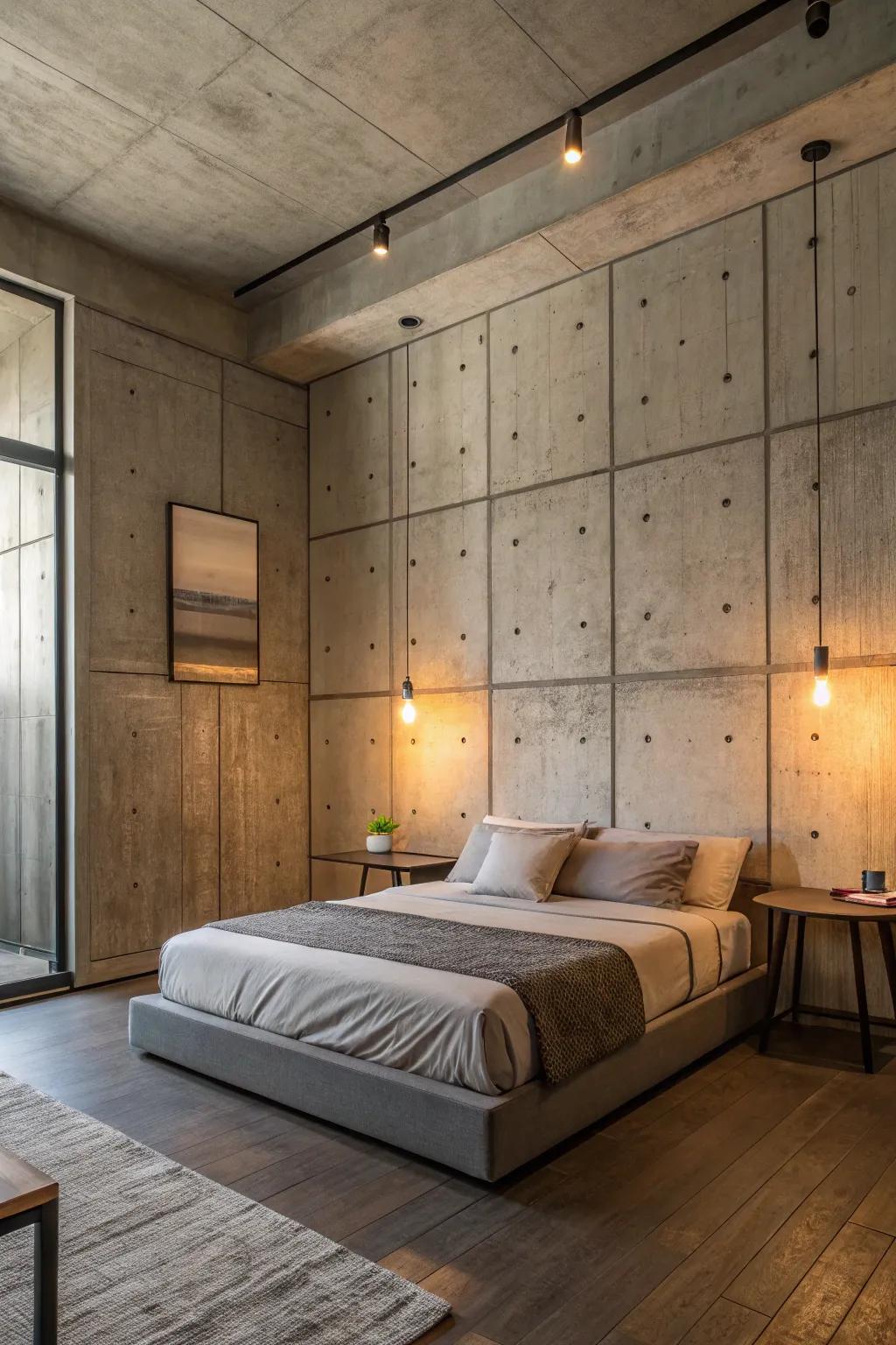 Concrete boards present a contemporary industrial edge.