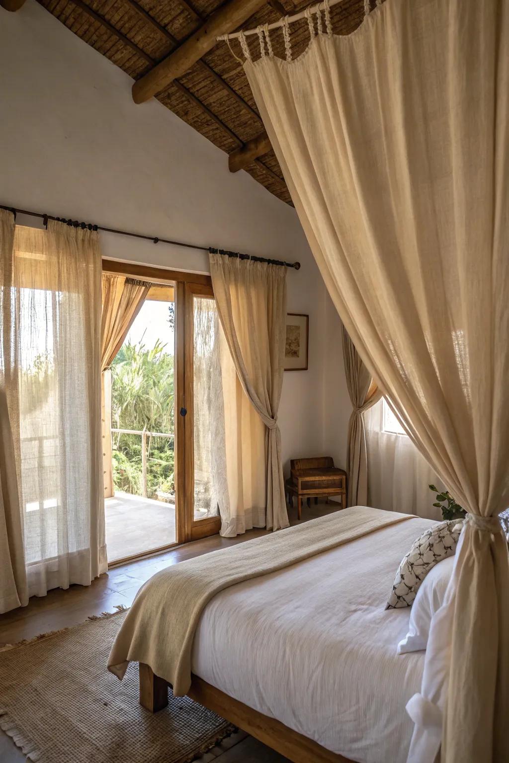Hemp drapes heighten warmth and tactility within your aesthetic.