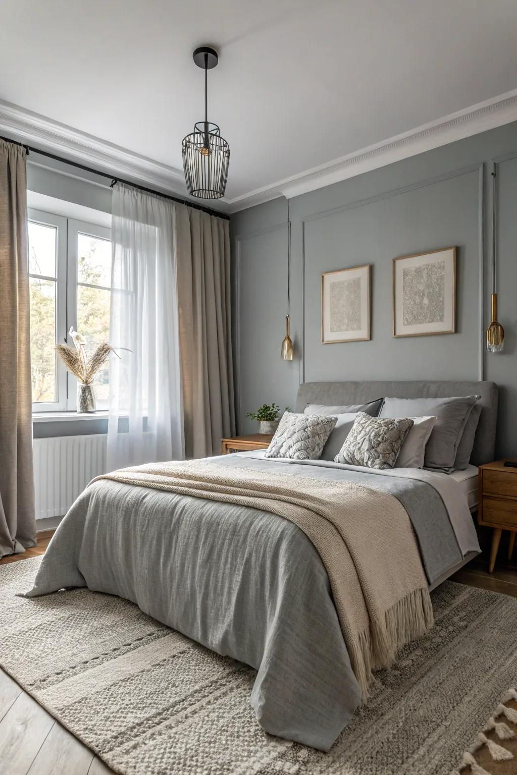 A soothing grey base for a relaxing getaway.