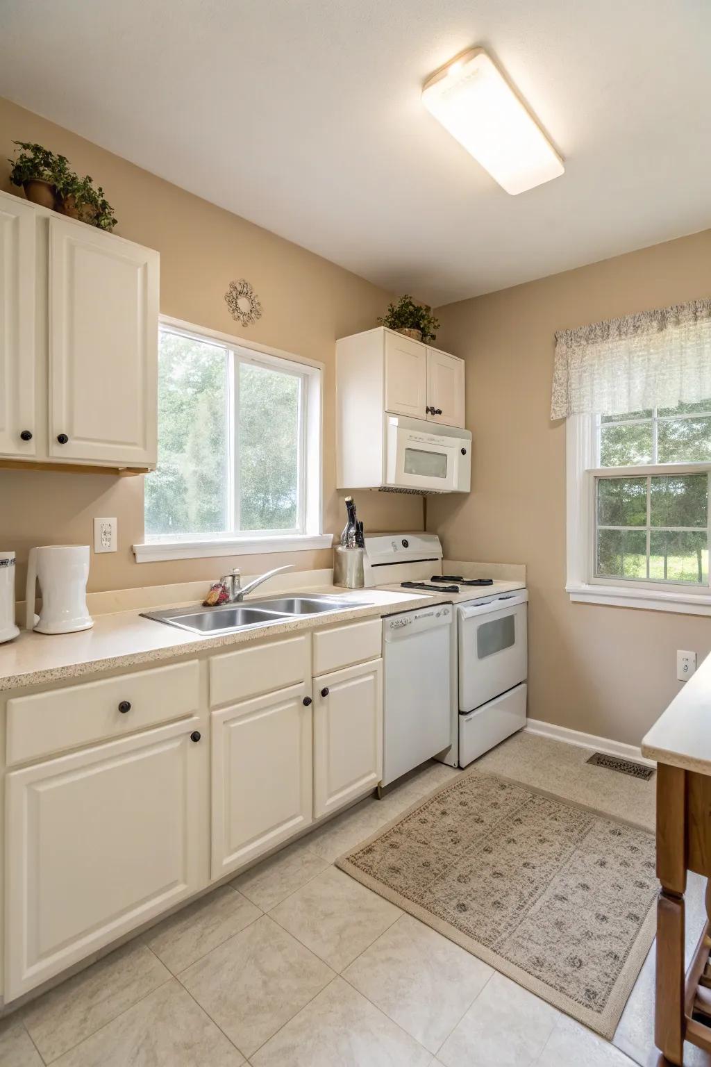 Minimal decor allows the elegance of linen and chalky to shine through.