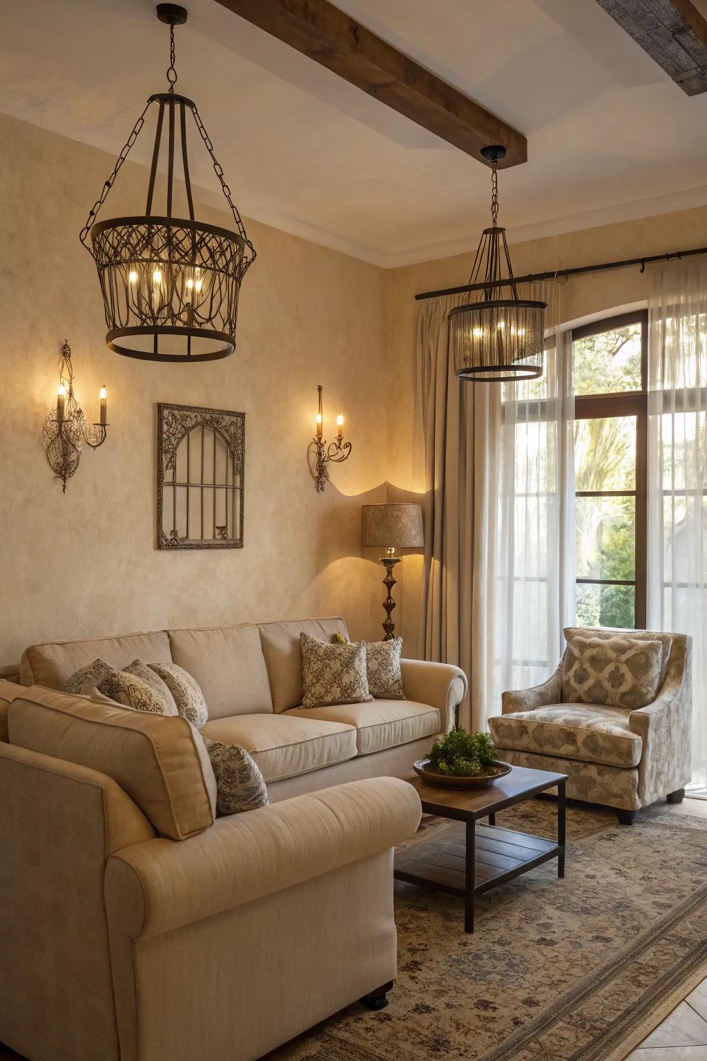Combining different textures adds richness and dynamic interest.