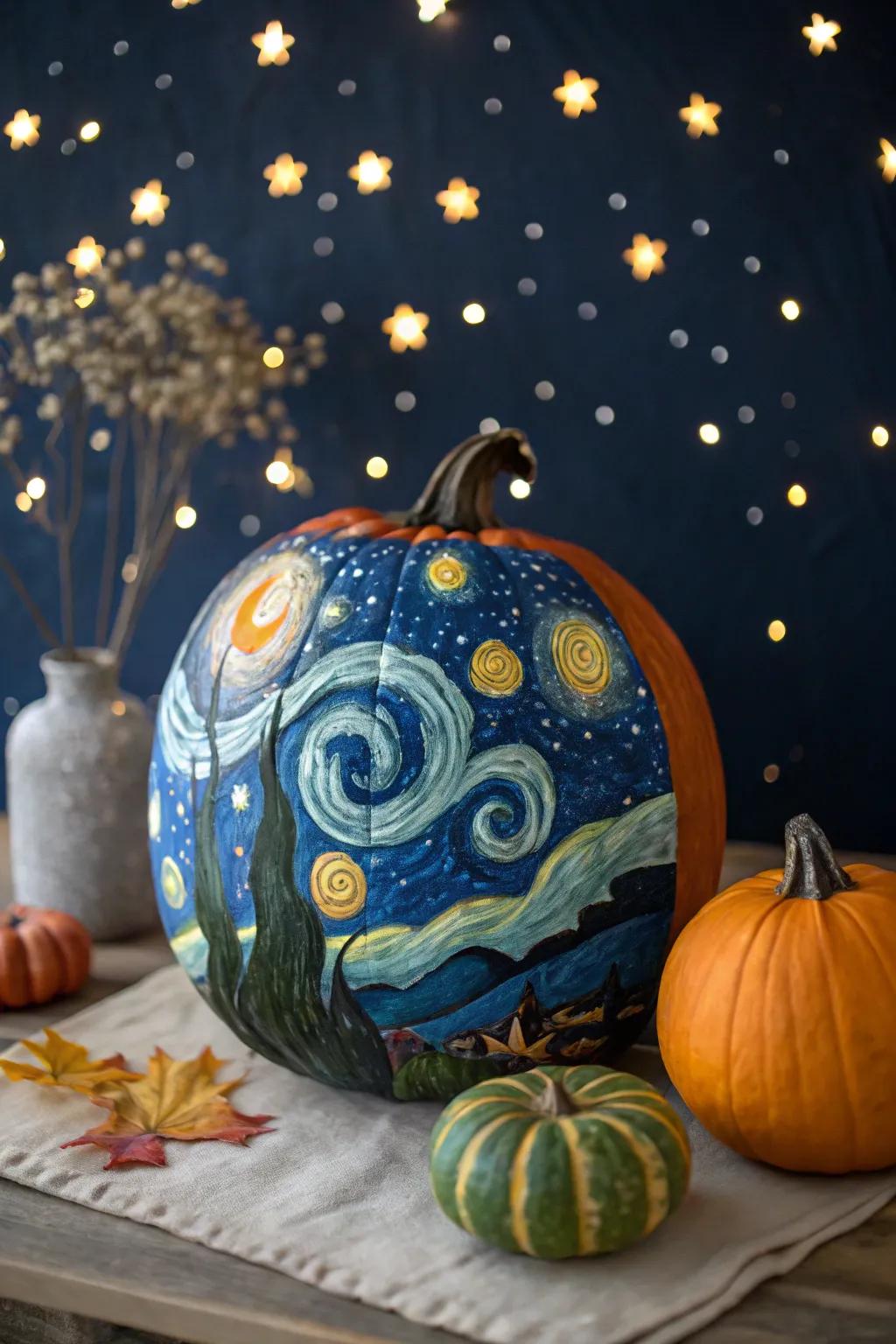 Venture into the cosmos through cosmos-themed gourds.