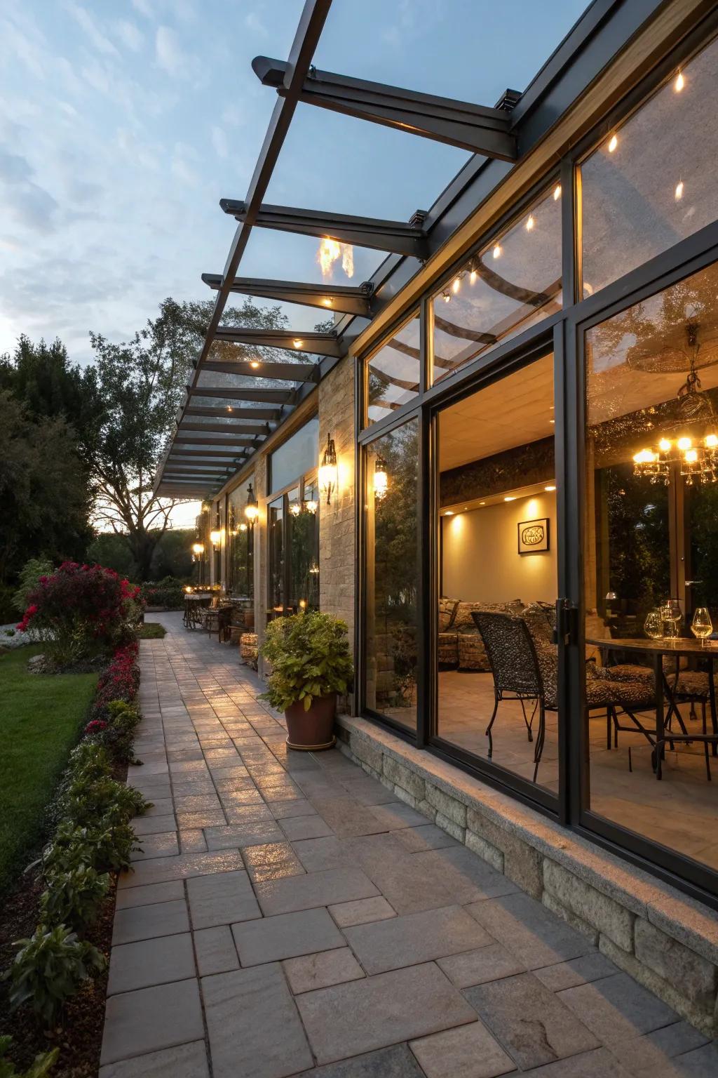 Reflective surfaces can aid in trapping and boosting patio warmth.