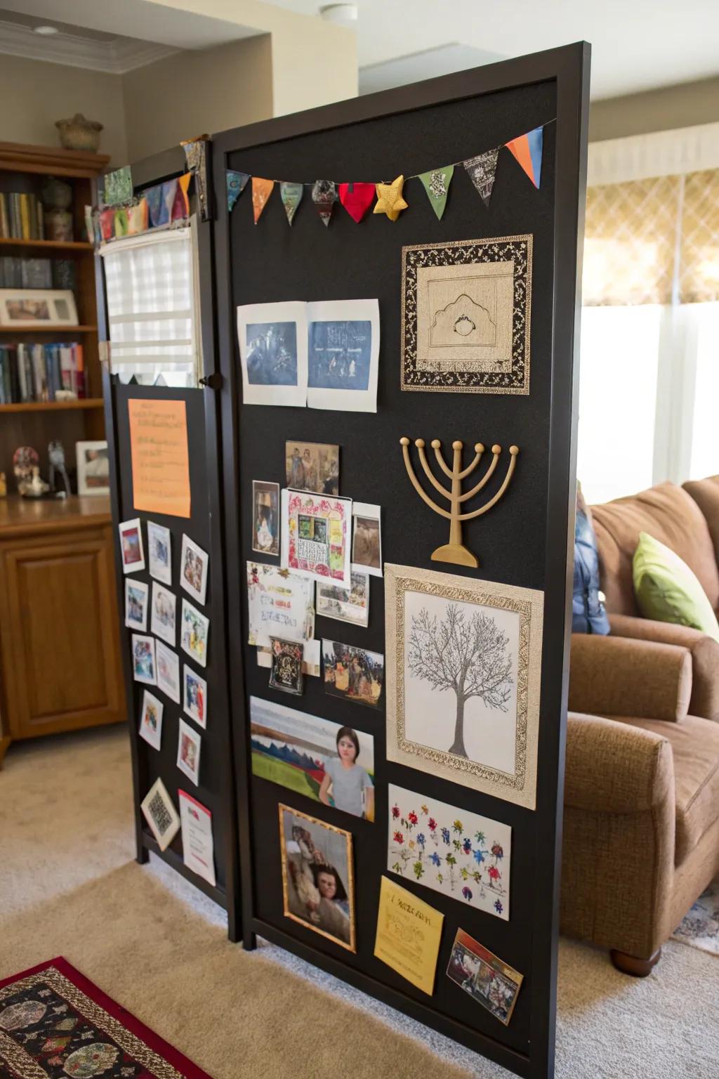 Celebrate heritage by employing a pinboard that tells your cultural history.