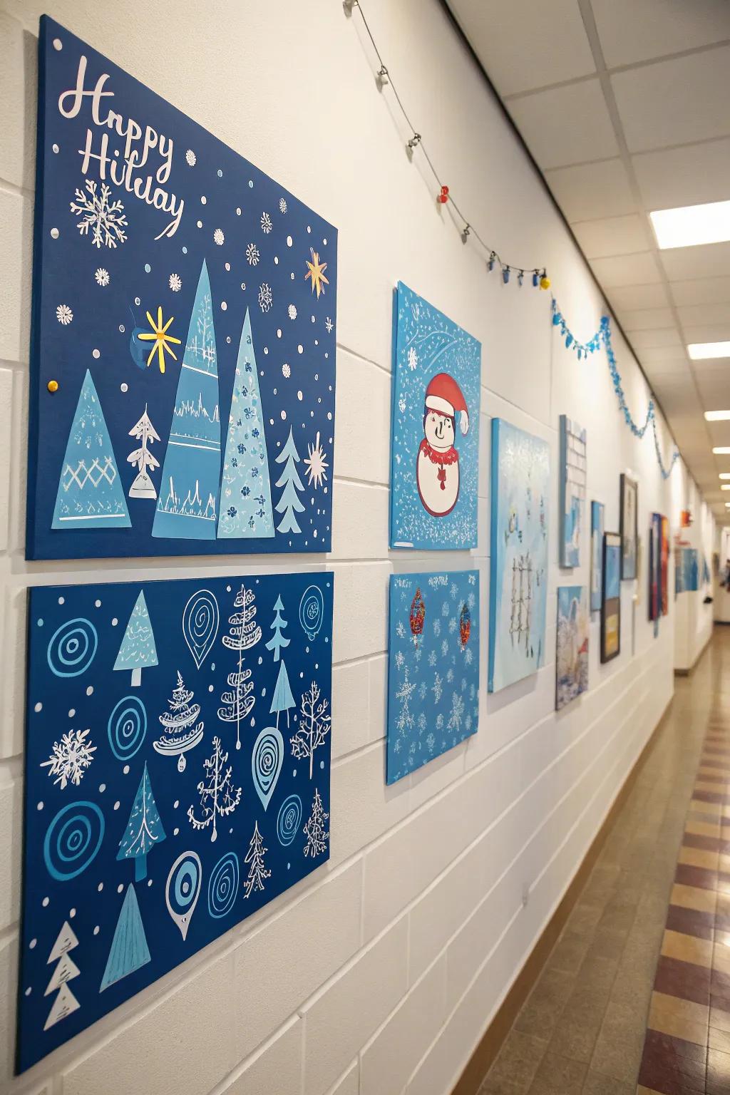 Fashionable azure holiday wall craft