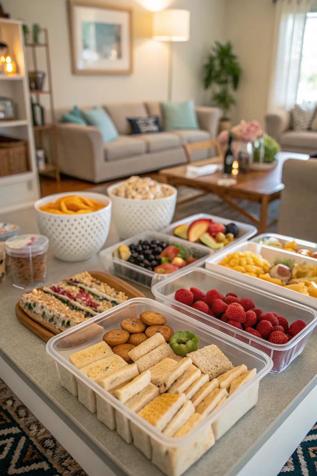 A speedy buffet offers convenience and simplicity for informal gatherings.