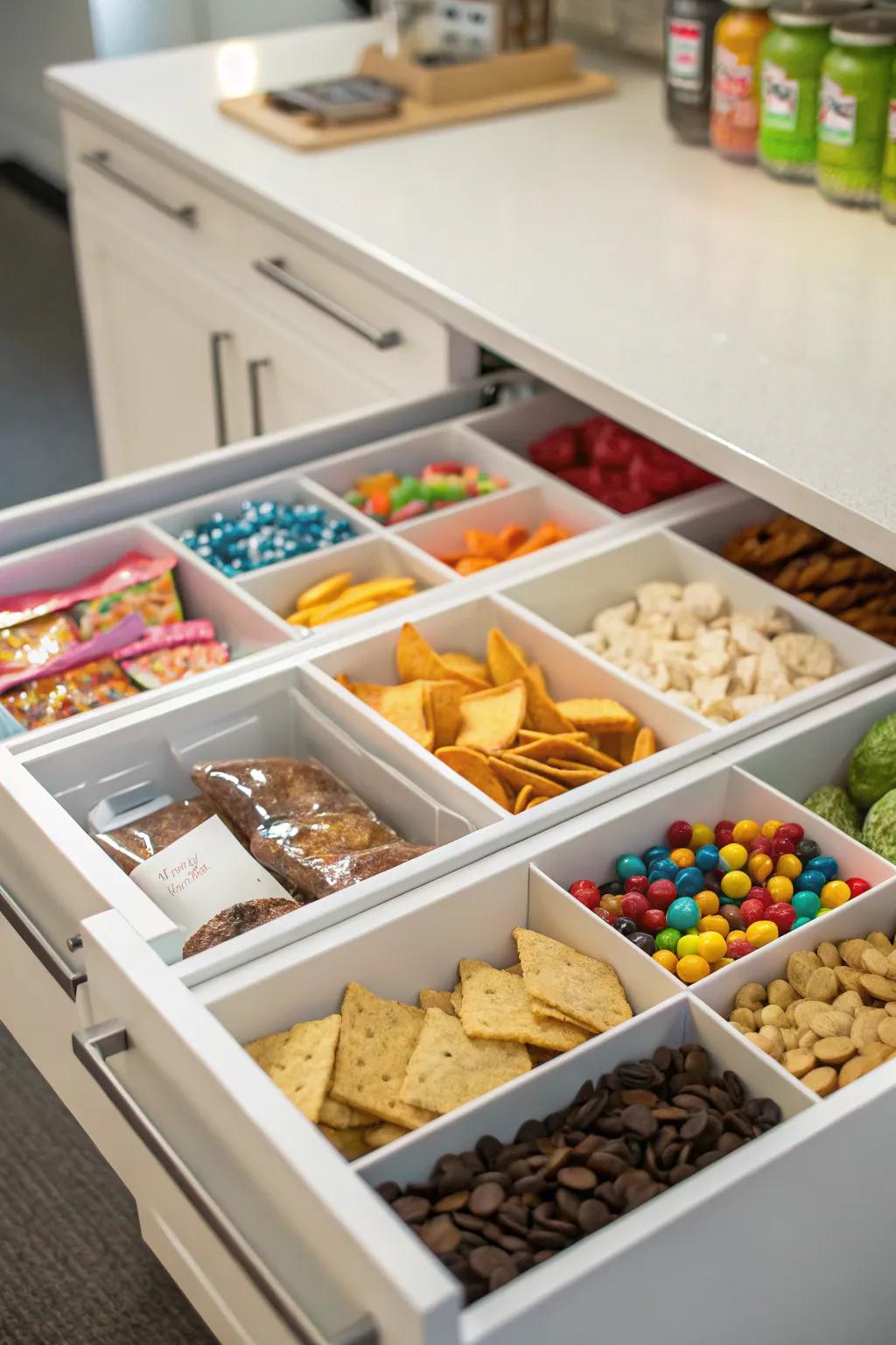 Drawers under cabinets add storage you can't see.