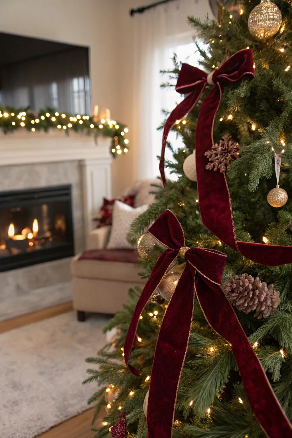 Velvet filaments append plush elegance to the tree.