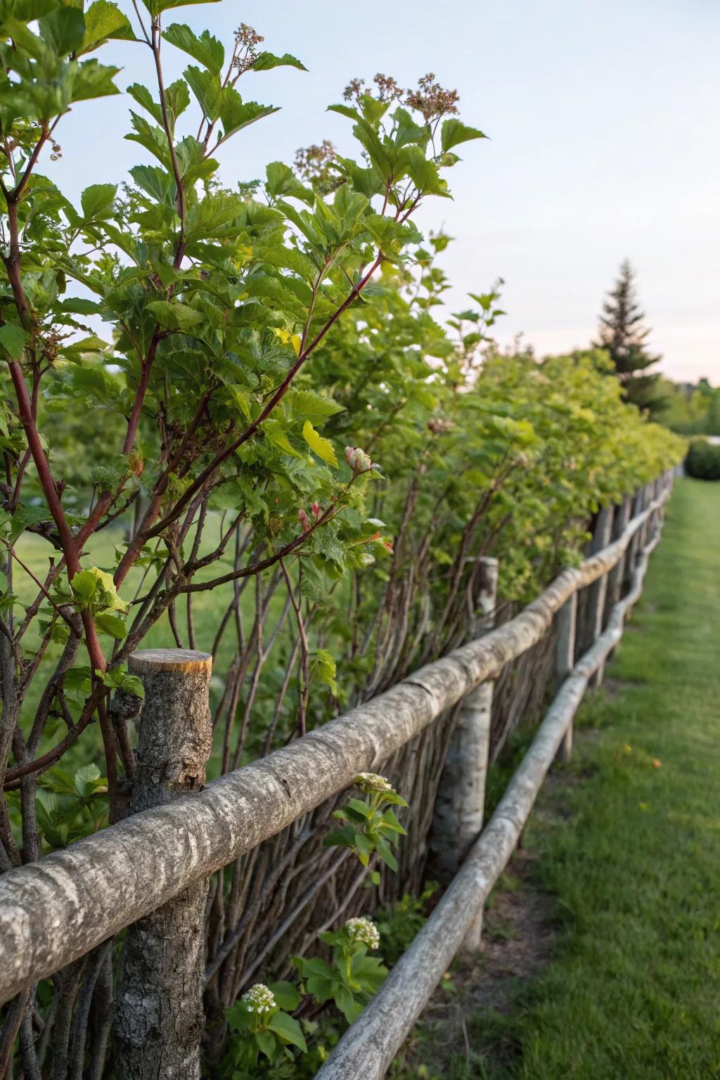 Physocarpus adds texture and charm to your fence.