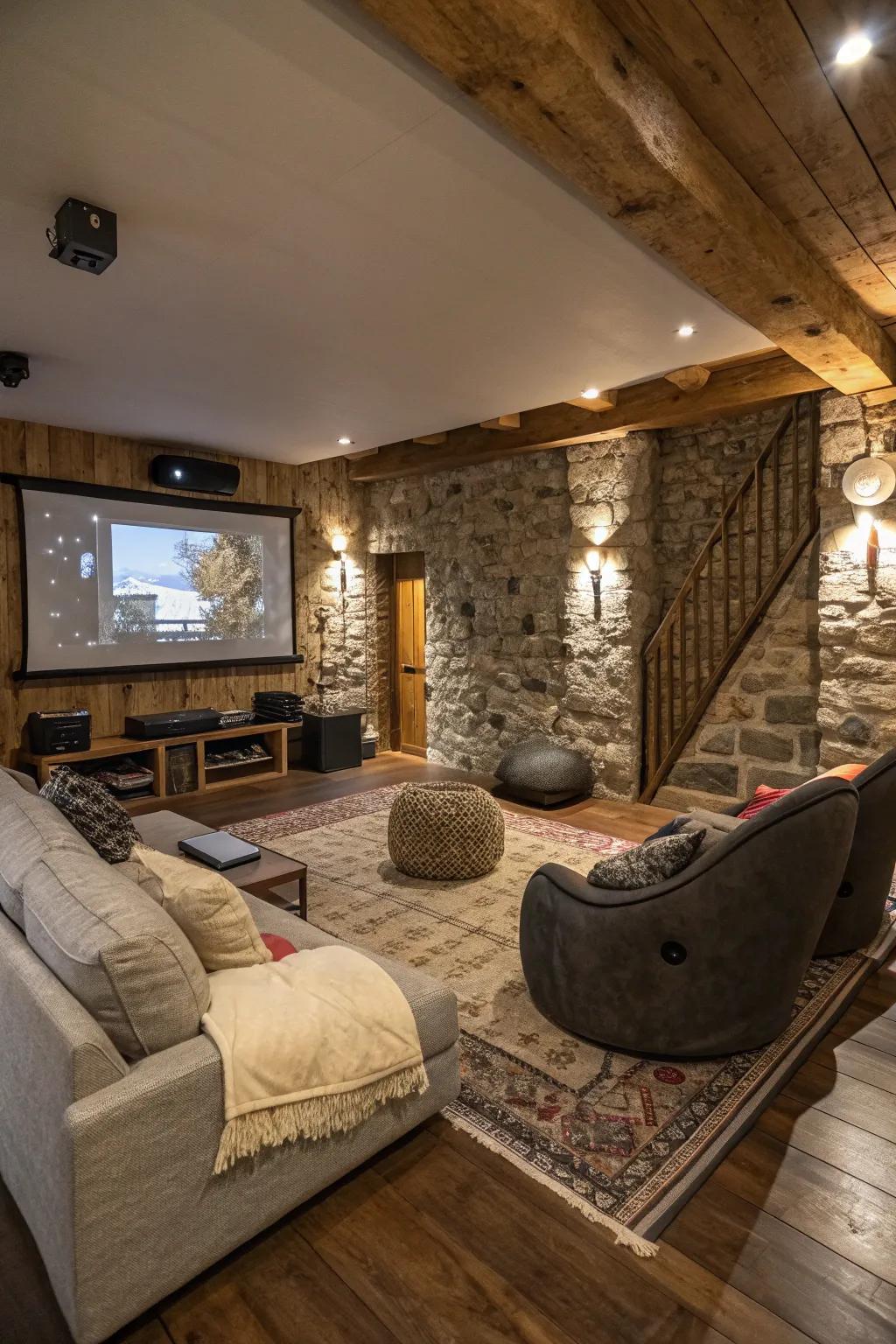 Mixed feels yield a vibrant and welcoming game room.