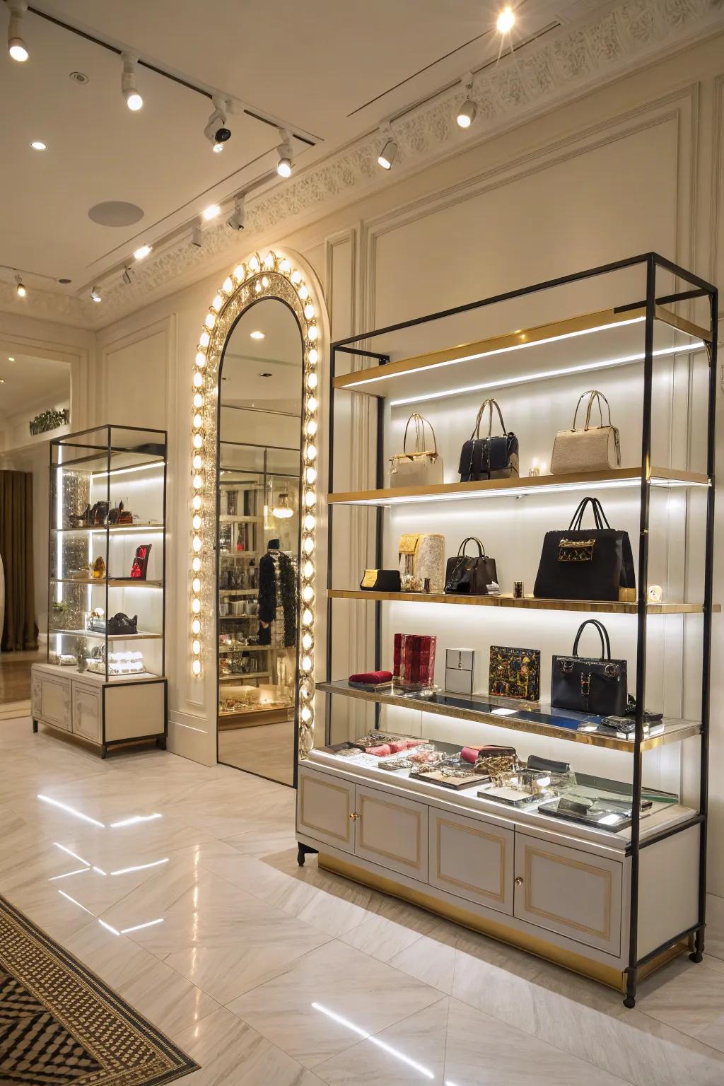 Enhance your retail space using adaptable wiring lighting for merchandise displays.