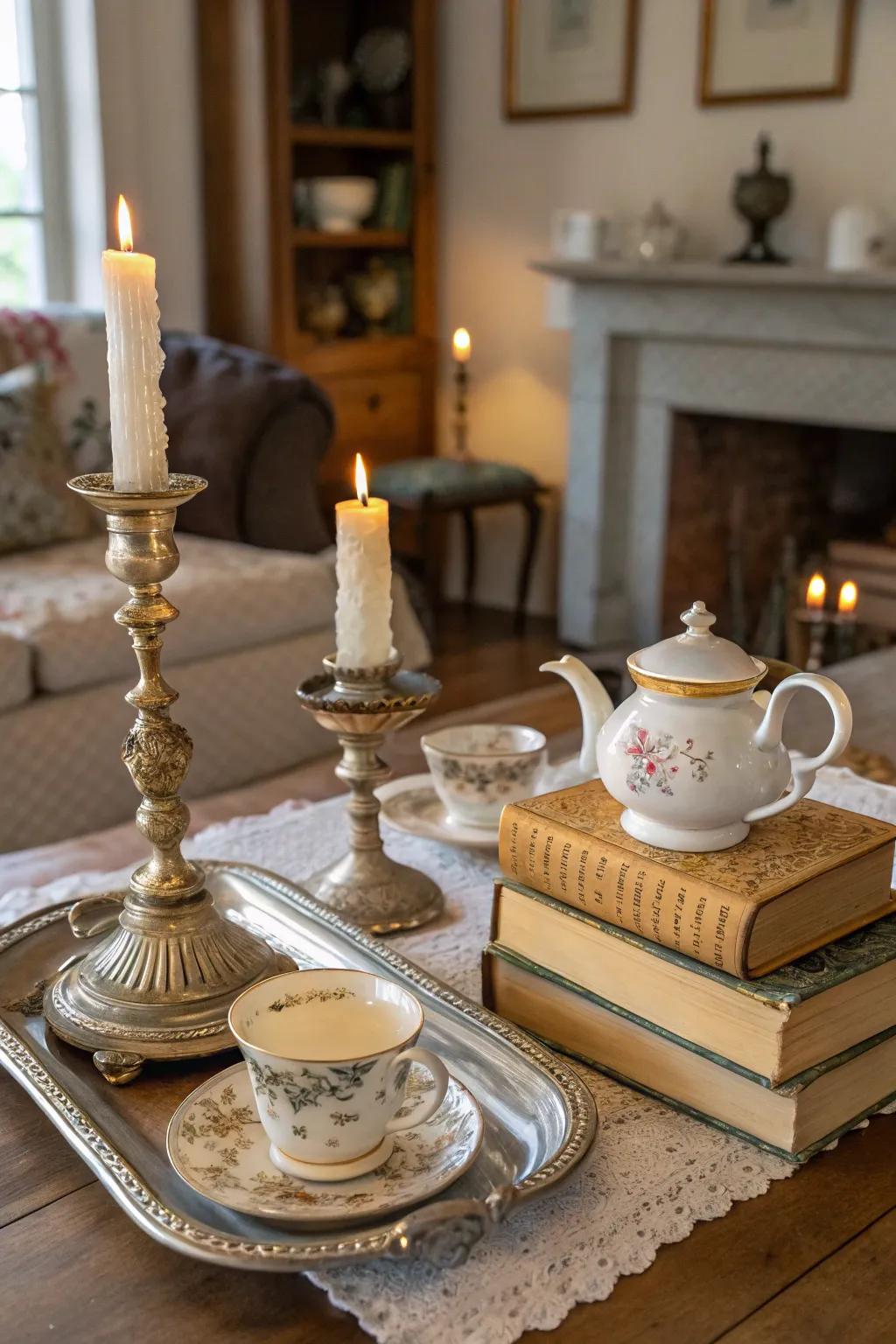 A historical allure comes to light showcases thanks to vintage elements.