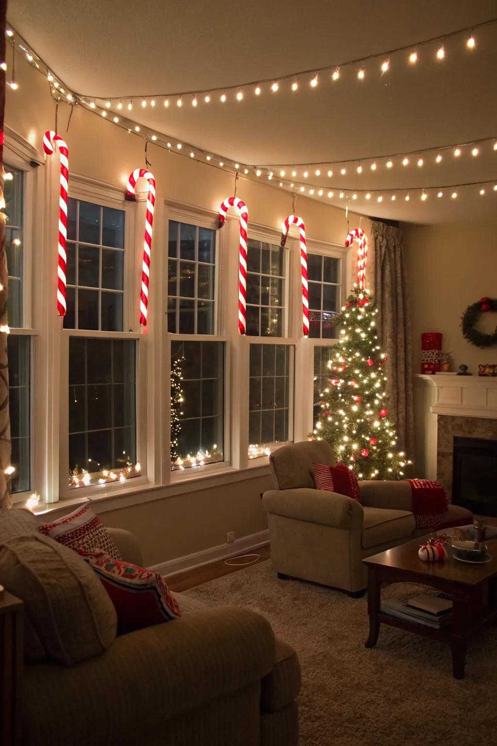 Illuminate your gathering with peppermint strand lights.