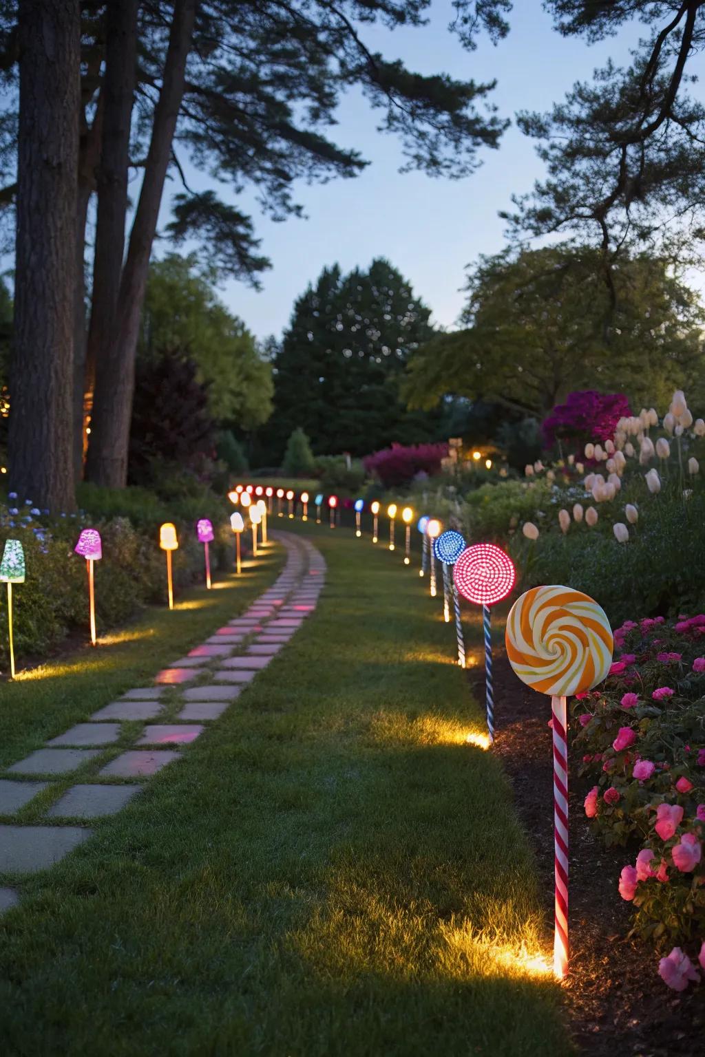 Candyland illumination border the route, fashioning a bewitching nighttime radiance.