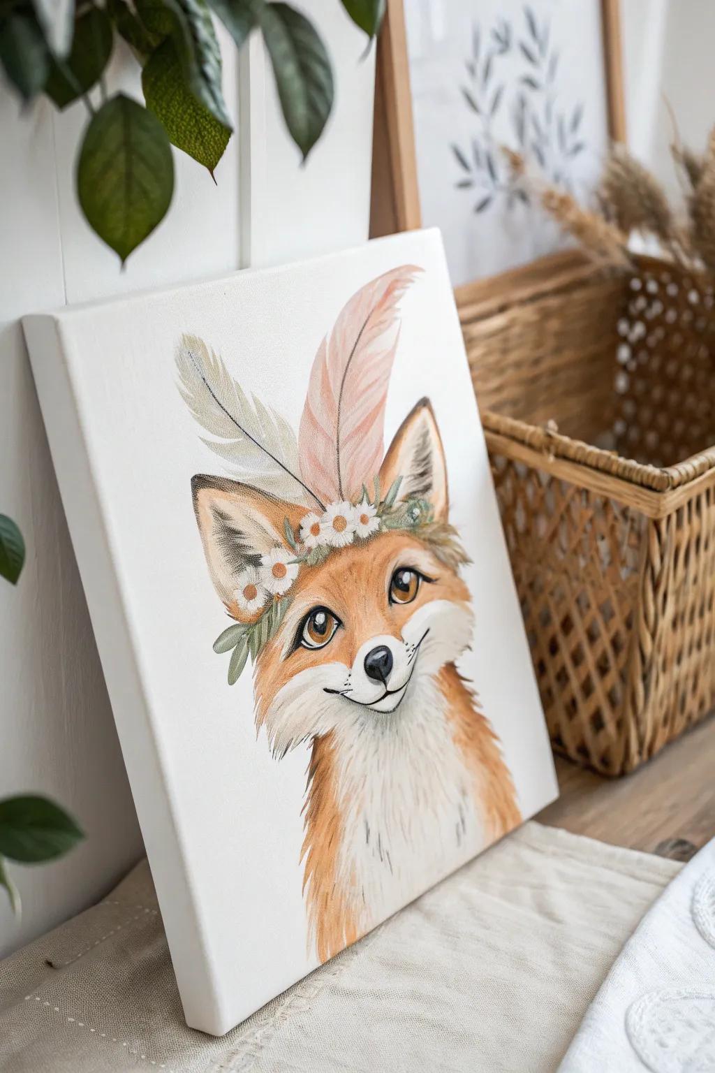 Whimsical Fox: Where Scandinavian Minimalism Meets Boho Charm