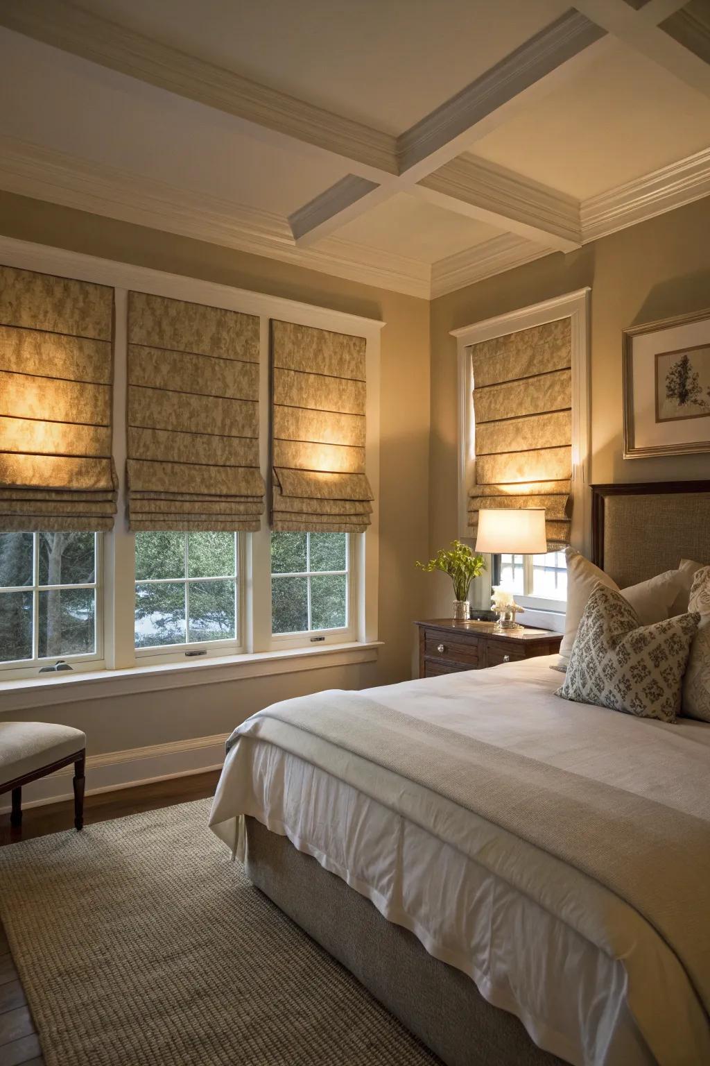 Fabric blinds deliver a sleek window dressing.