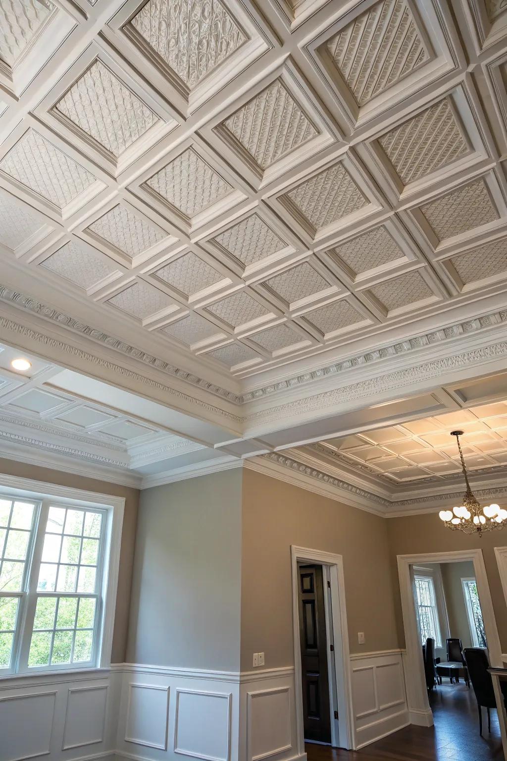 Shaped trim introduces subtle dimension and refinement to ceilings.