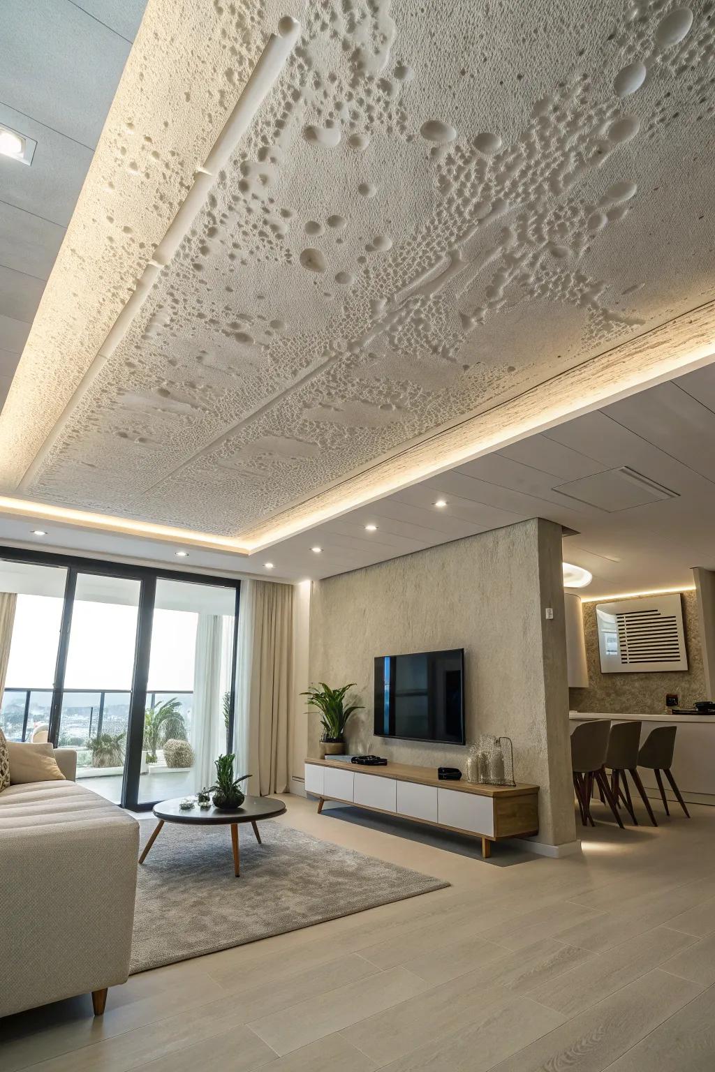 Achieve a contemporary visual with the subtle charm of a granular texture.