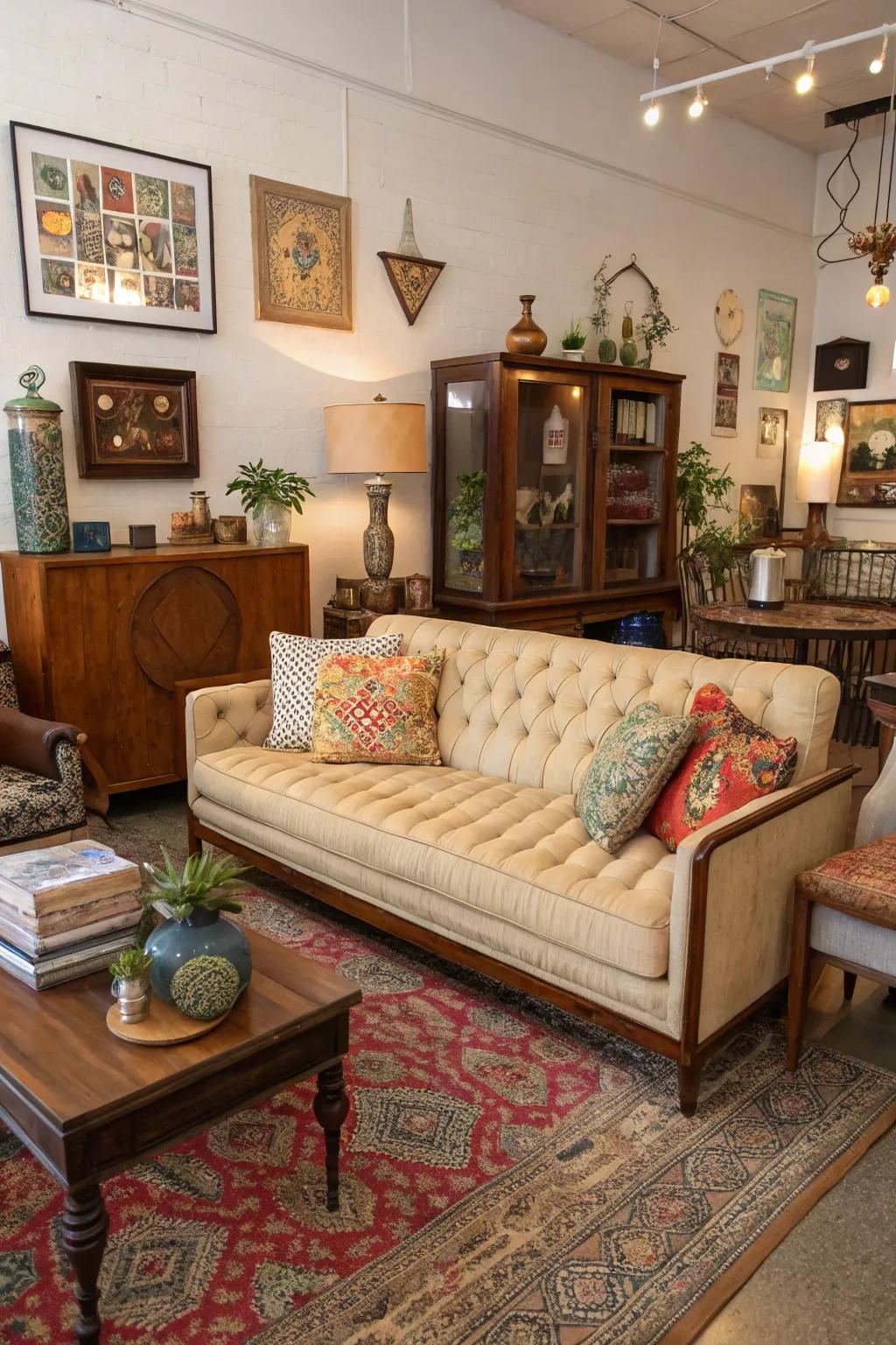 Pre-owned couches offer distinctive style and history.