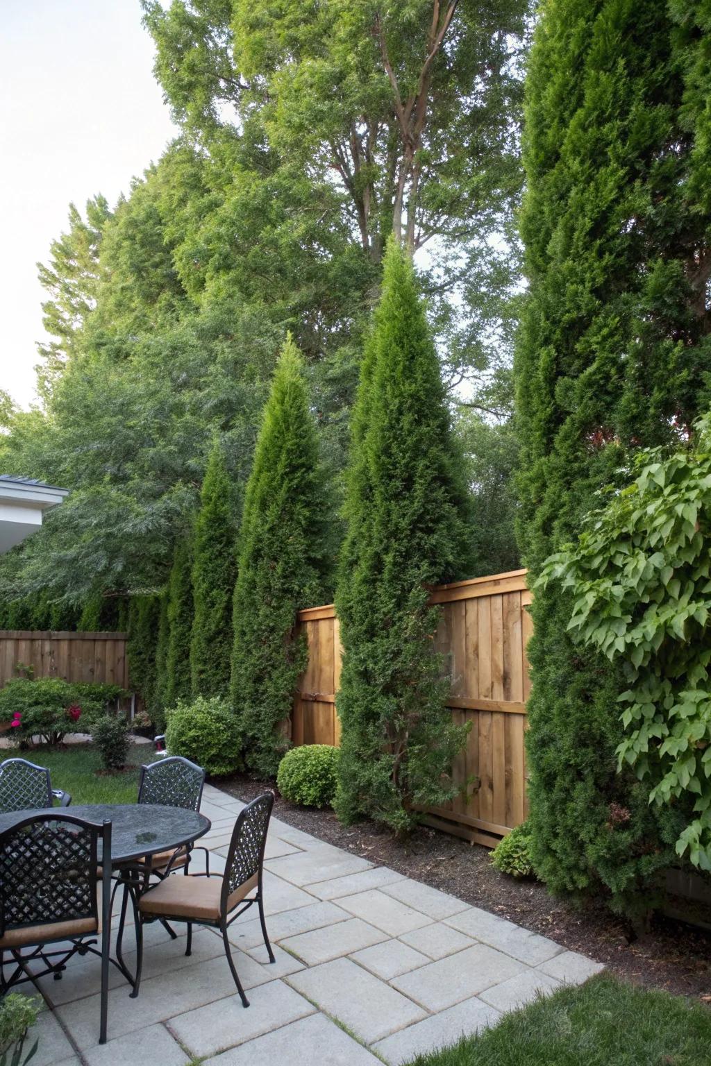Quick-growing trees are a natural and enduring privacy solution.