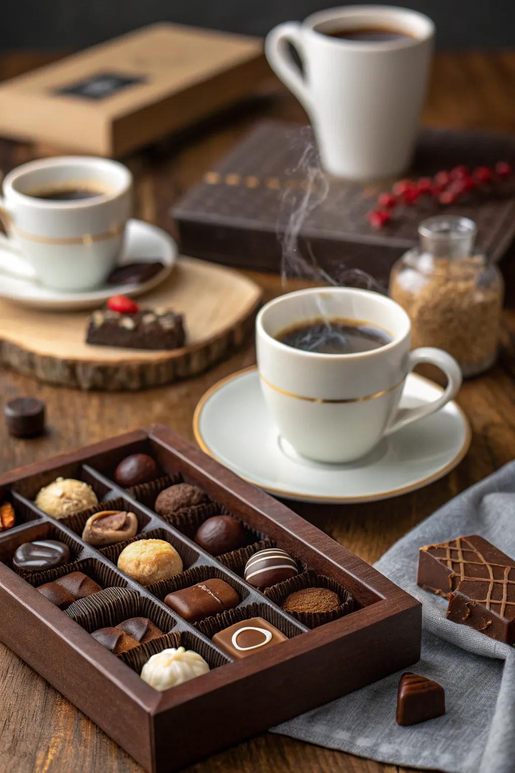 A delightful matching of coffee and cocoa for a refined palate.