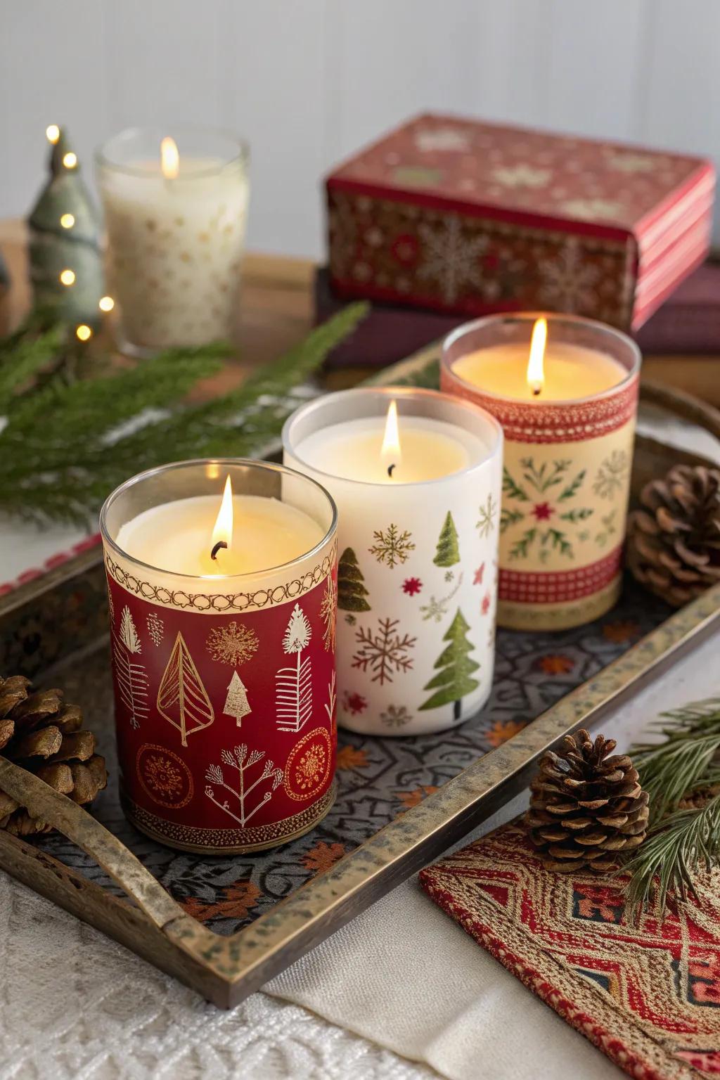 Festive perfumed lights enlivening the very spirit of Christmas.