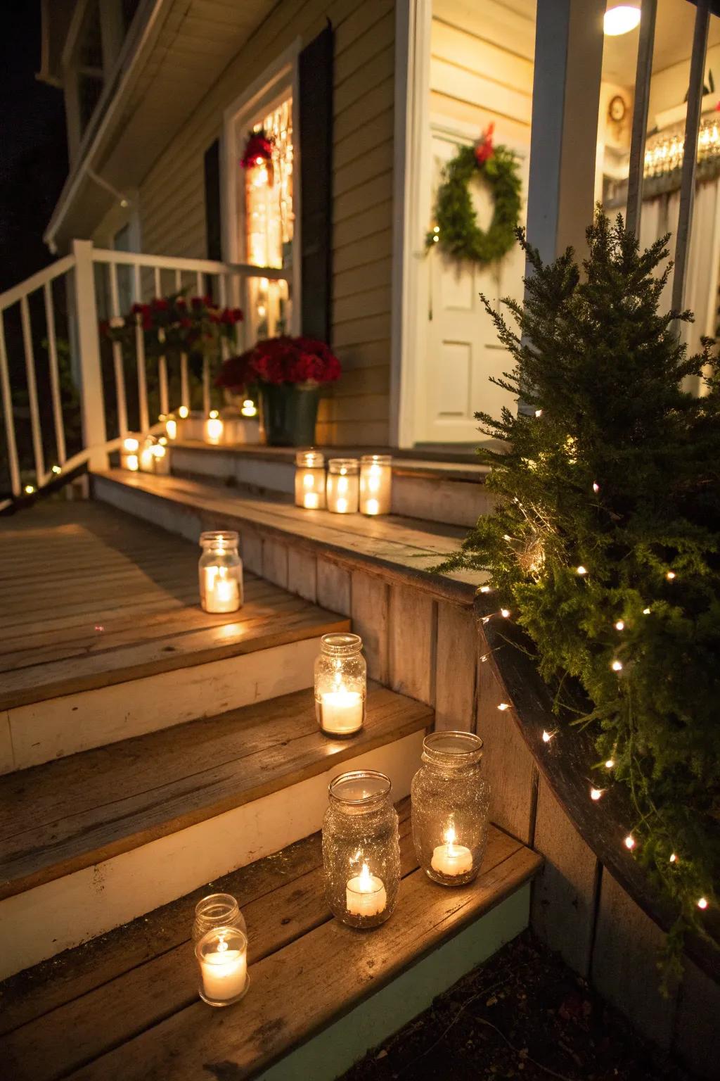 Pathway illumination dispenses a cozy, inviting radiance.