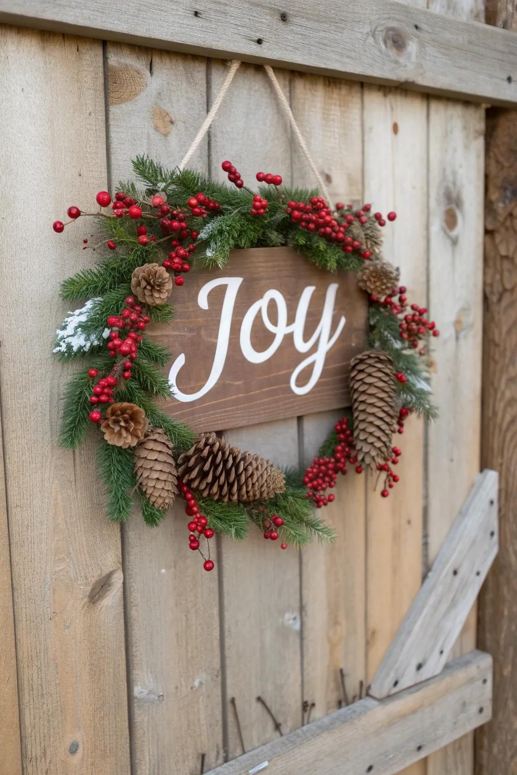 Embrace nature with a woodland-themed Christmas notice.