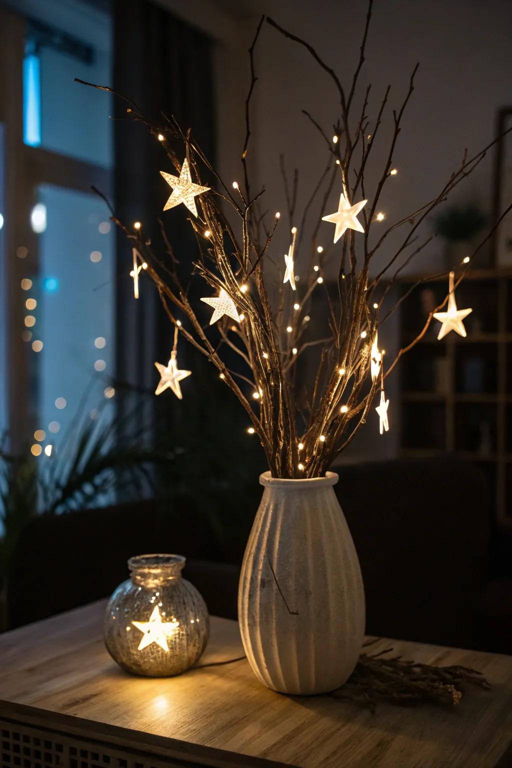 Bring the night sky indoors with stars and lights.