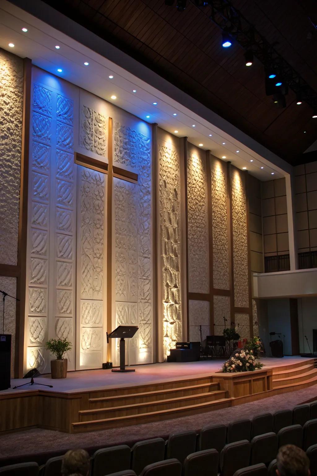 Textured panels can enrich your stage by adding depth and interest.