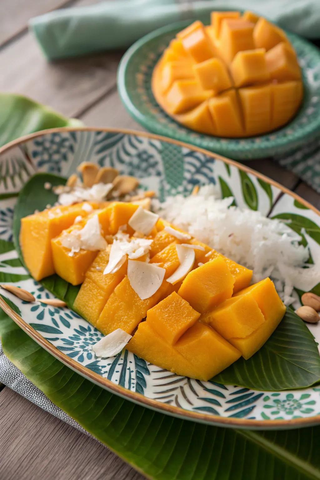 Escape to paradise using a tropical treat cold plate.