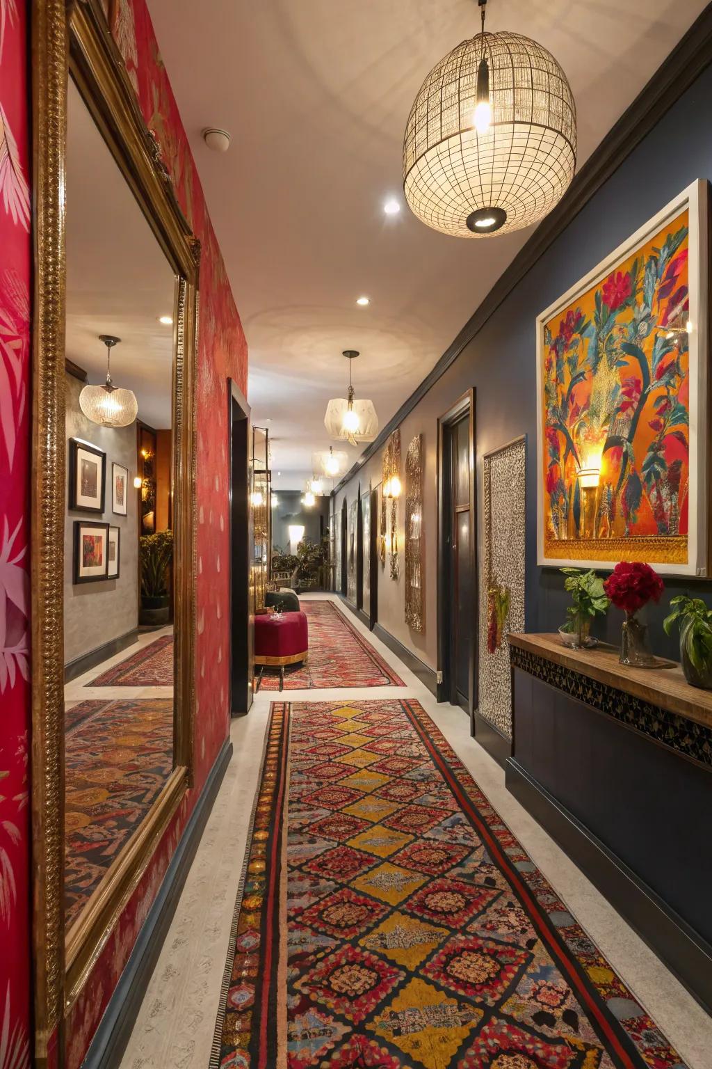 Looking glasses can render your corridor sensationally larger and brighter.