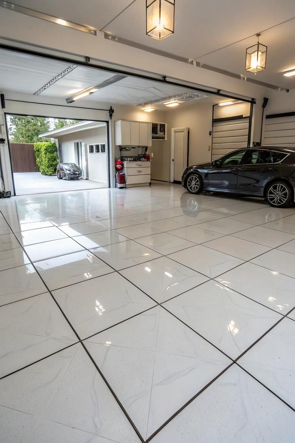Porcelain tiles offer a luxurious showroom finish.