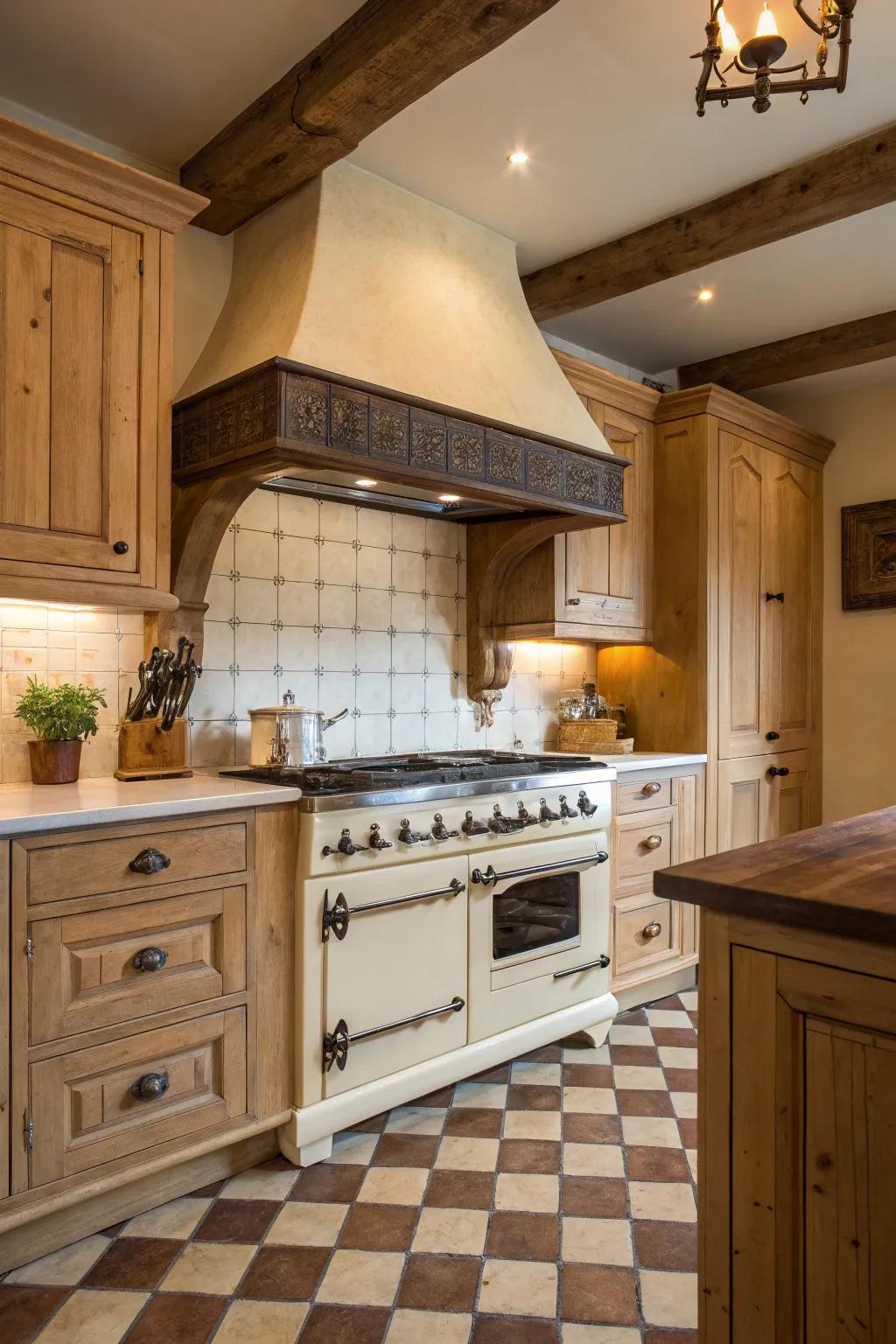 A past-inspired cooker serves as an elegant centerpiece.