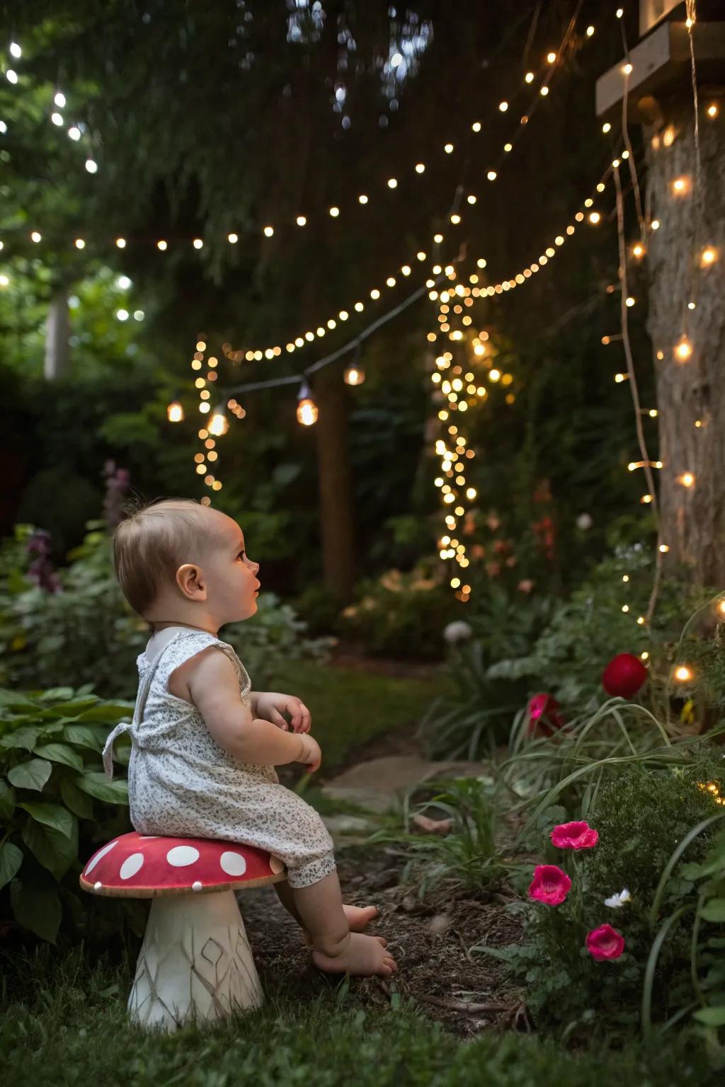 A garden metamorphosed into a fable dream.