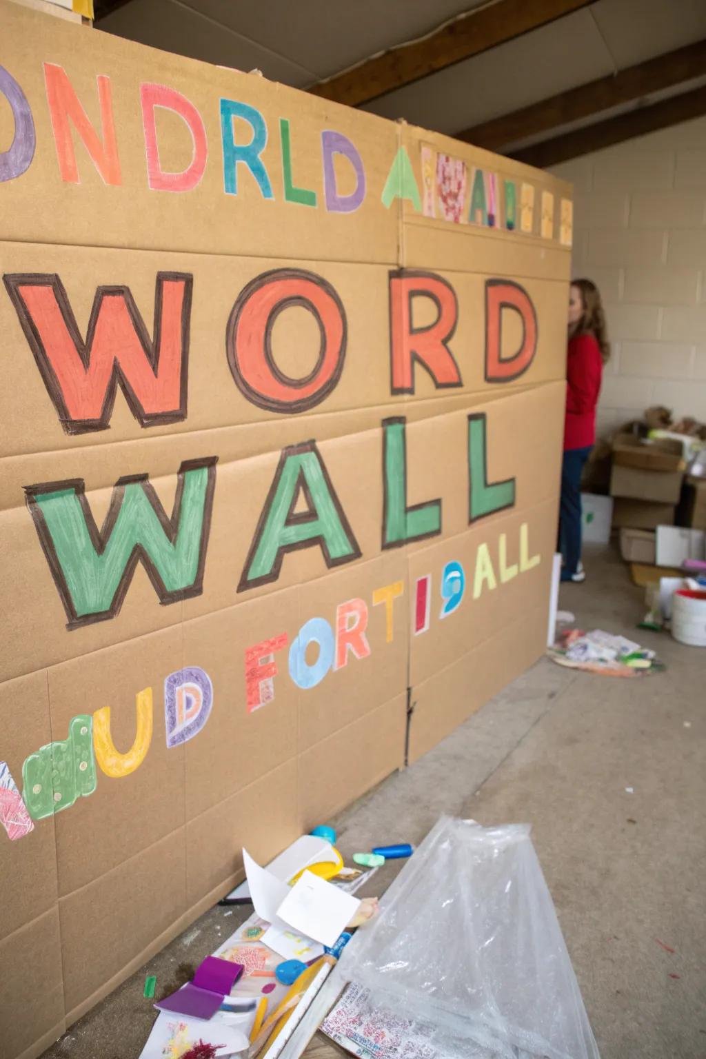 A sustainable display showcasing recycled materials