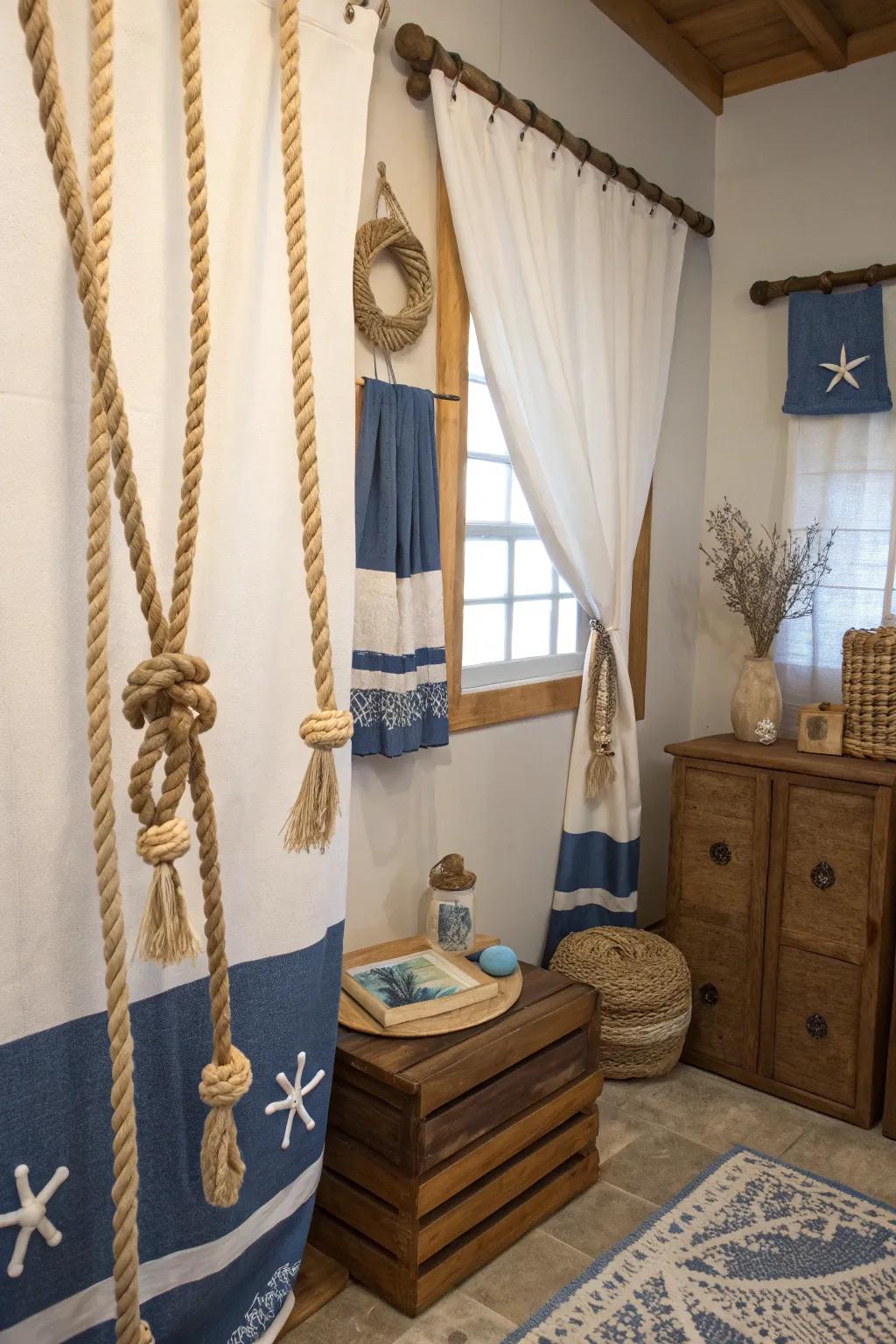 Ropes that contribute rustic charm and seafaring panache.