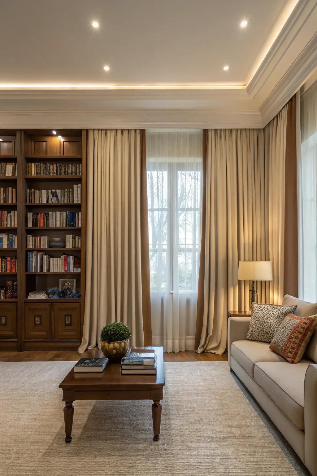 Symmetry in curtain alignment amplifies visual equilibrium.