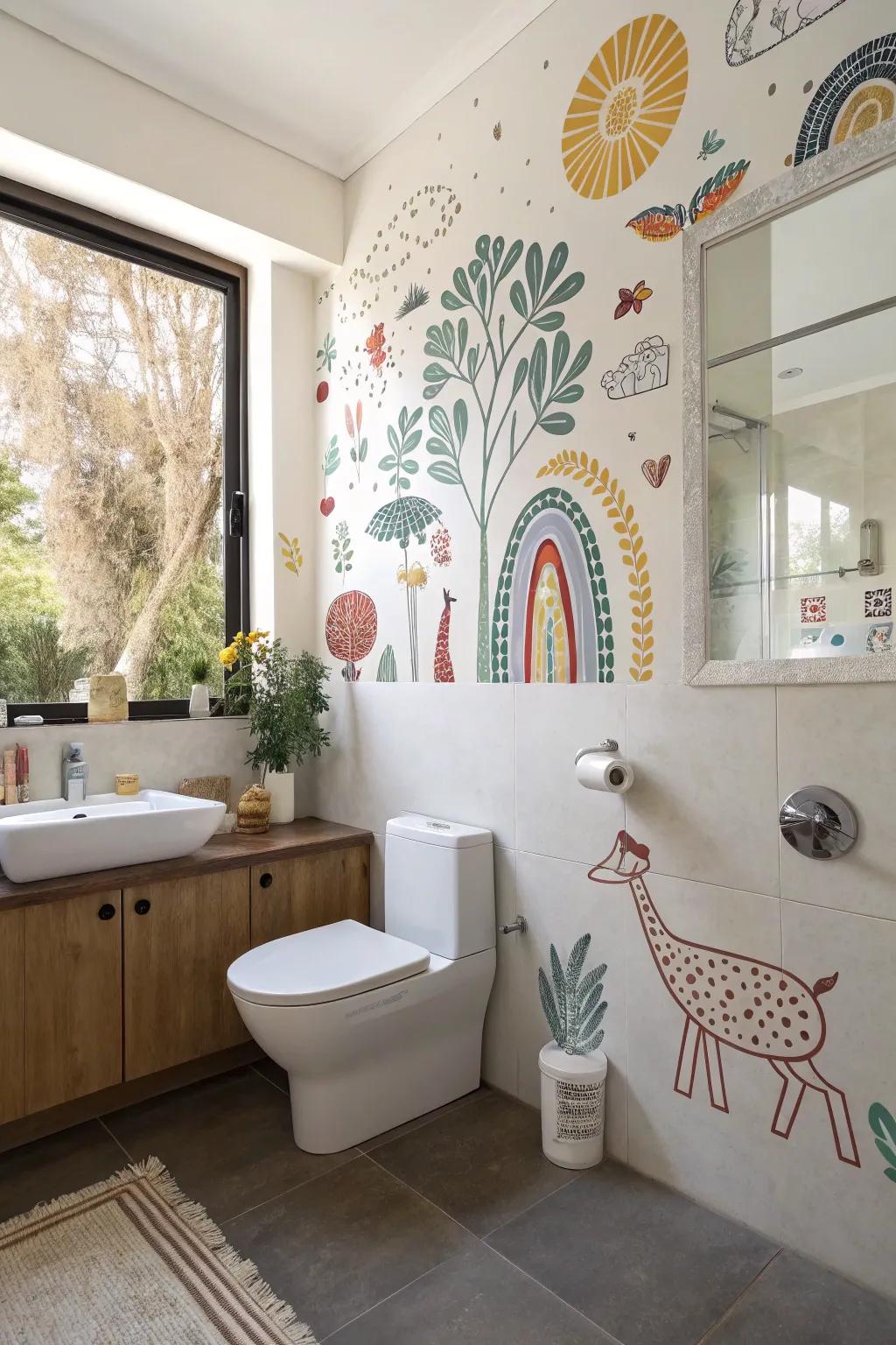 Wall decals provide a creative and versatile way to style your bathroom.