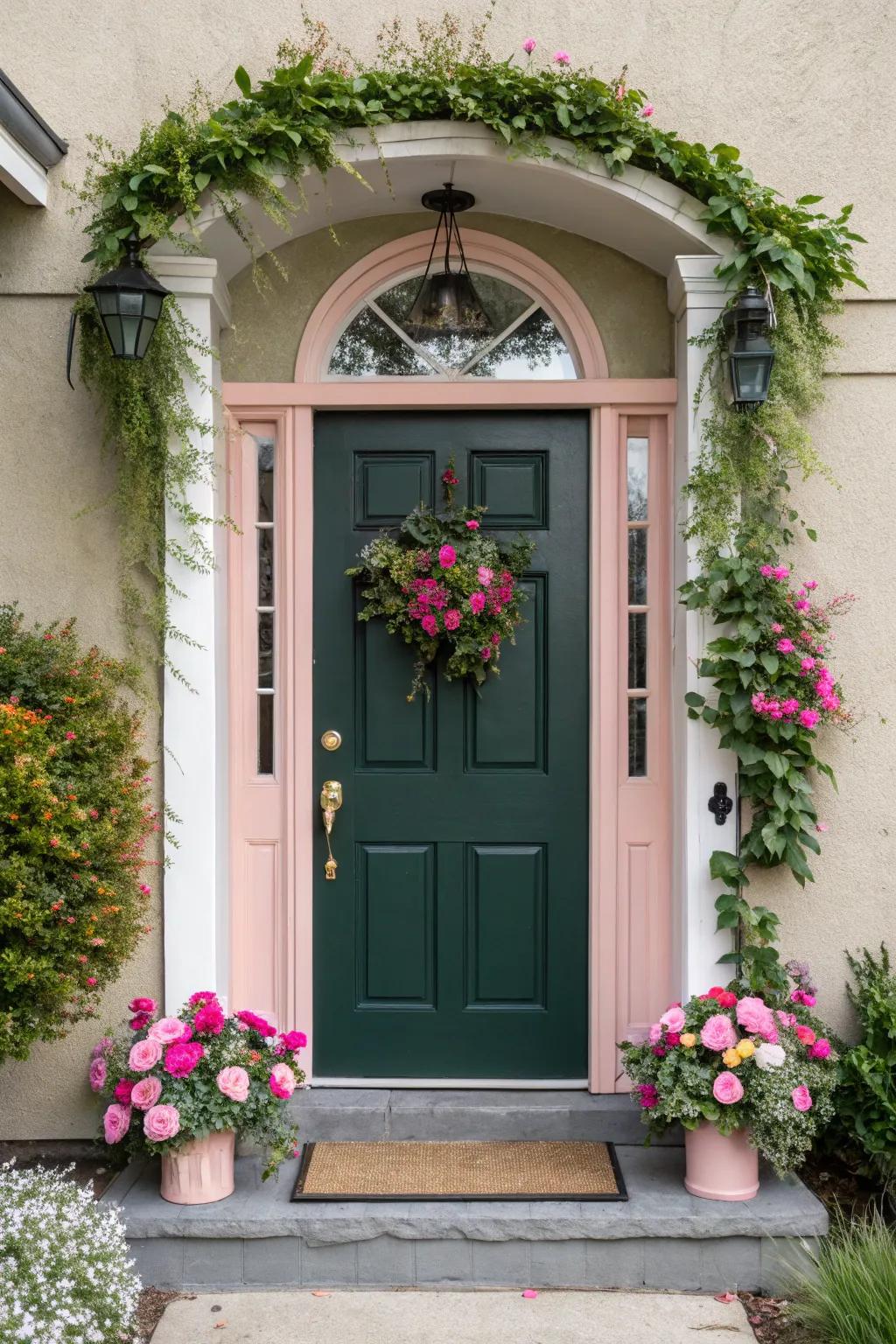 Pale accents craft a gentle and harmonious entrance palette.