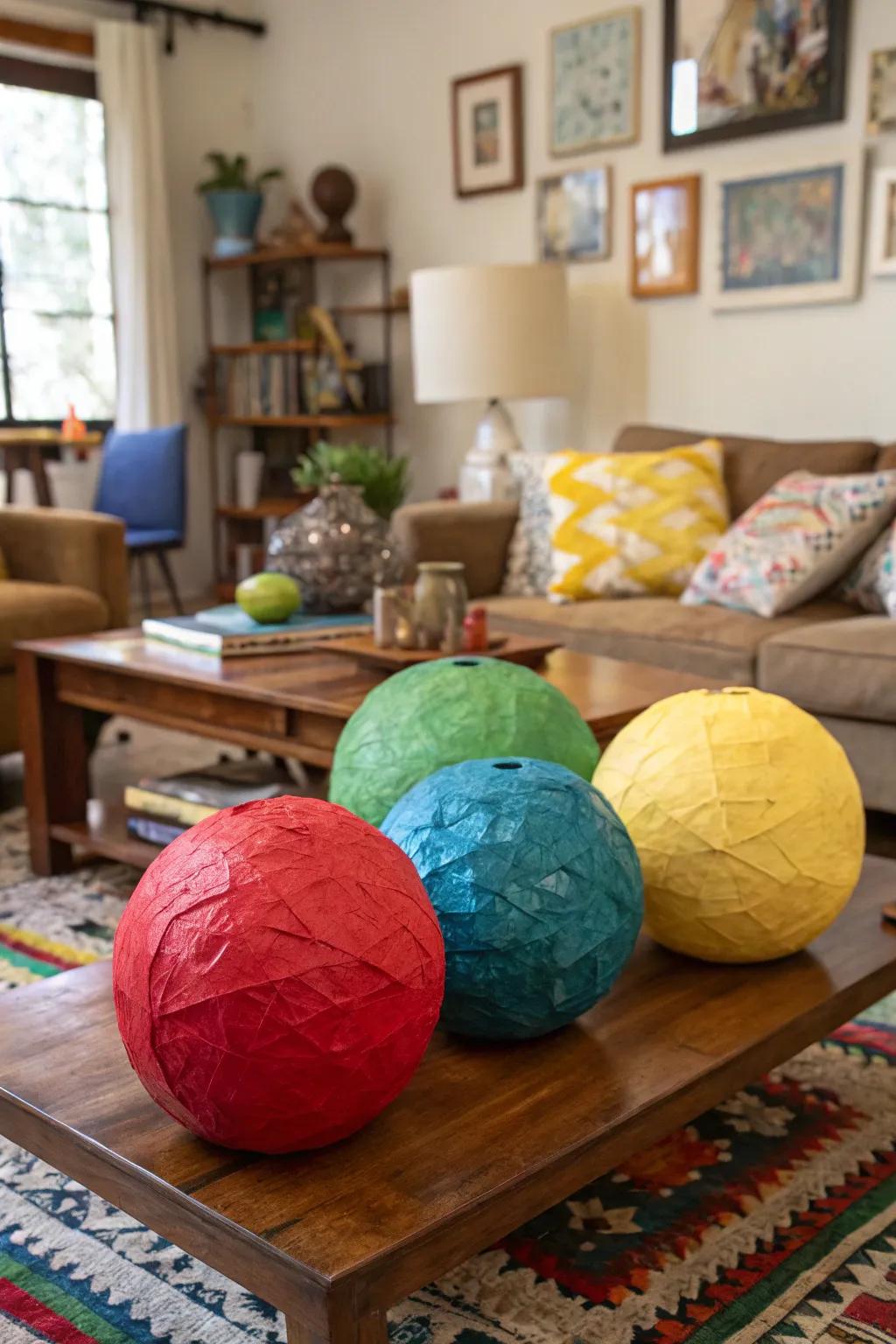 Paper mache orbs for an inventive handcrafted sensation