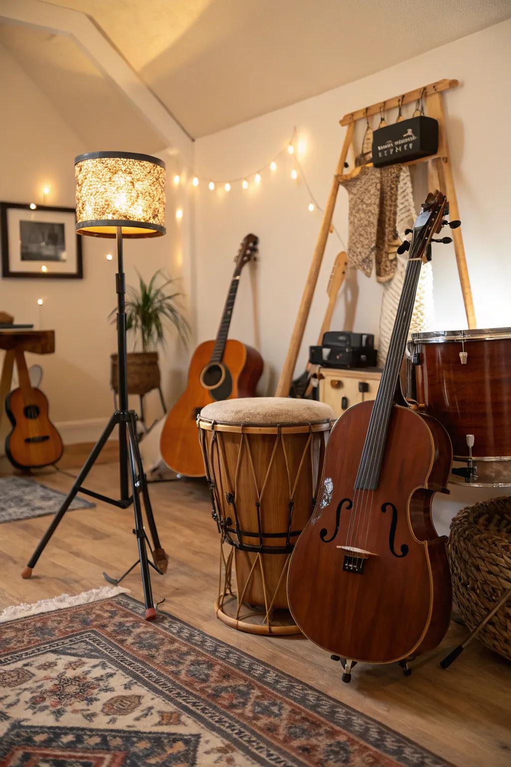 A melody space enriching the den through sound.