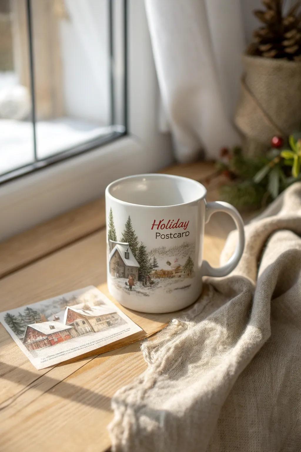 This season, enjoy nostalgia with a DIY original holiday postcard mug, where every cup is a comfortable journey back in time. 🍂☕️ #ScandiBohoCharm