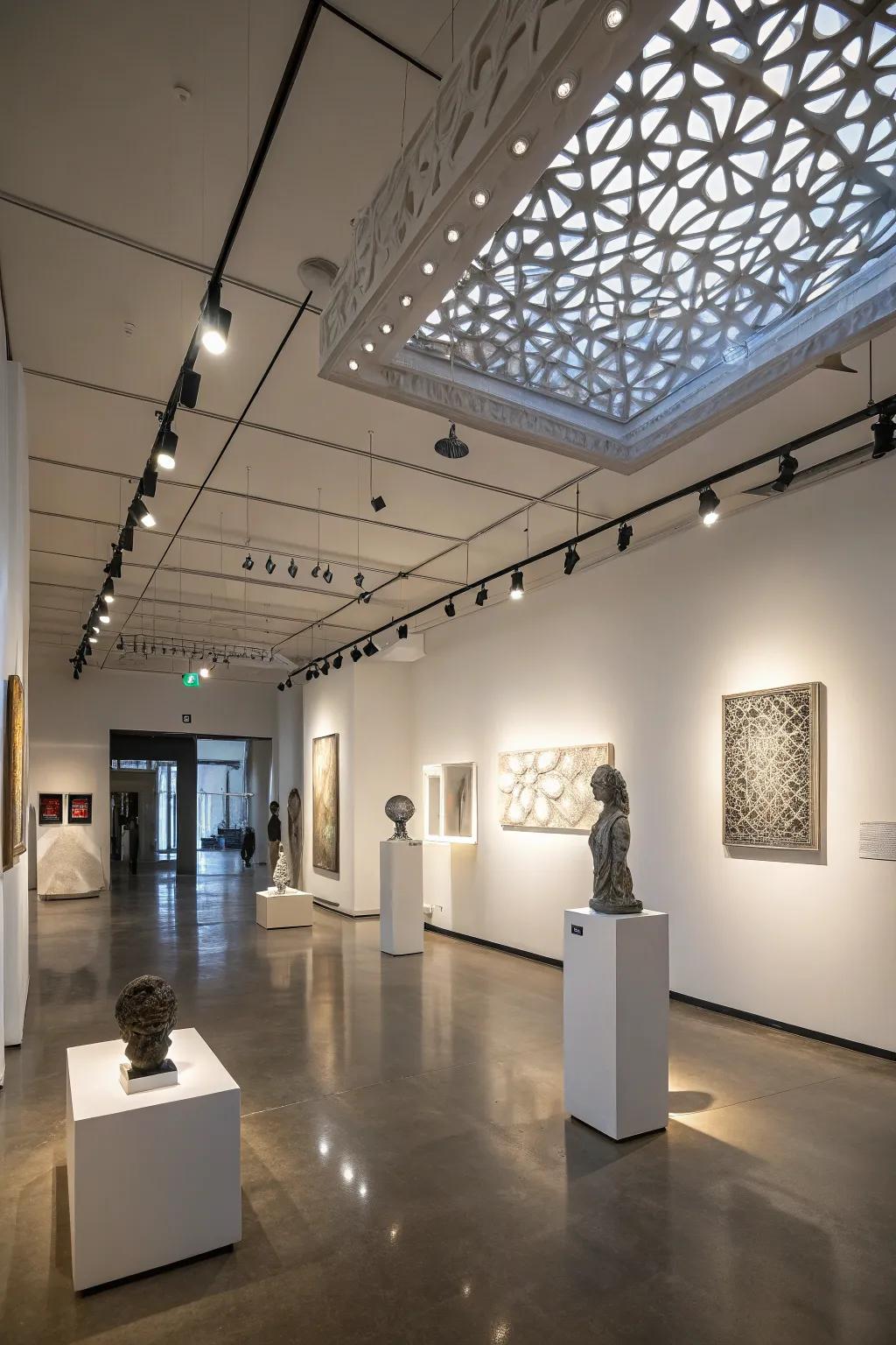 Formed lights turn this work area into a work of art.