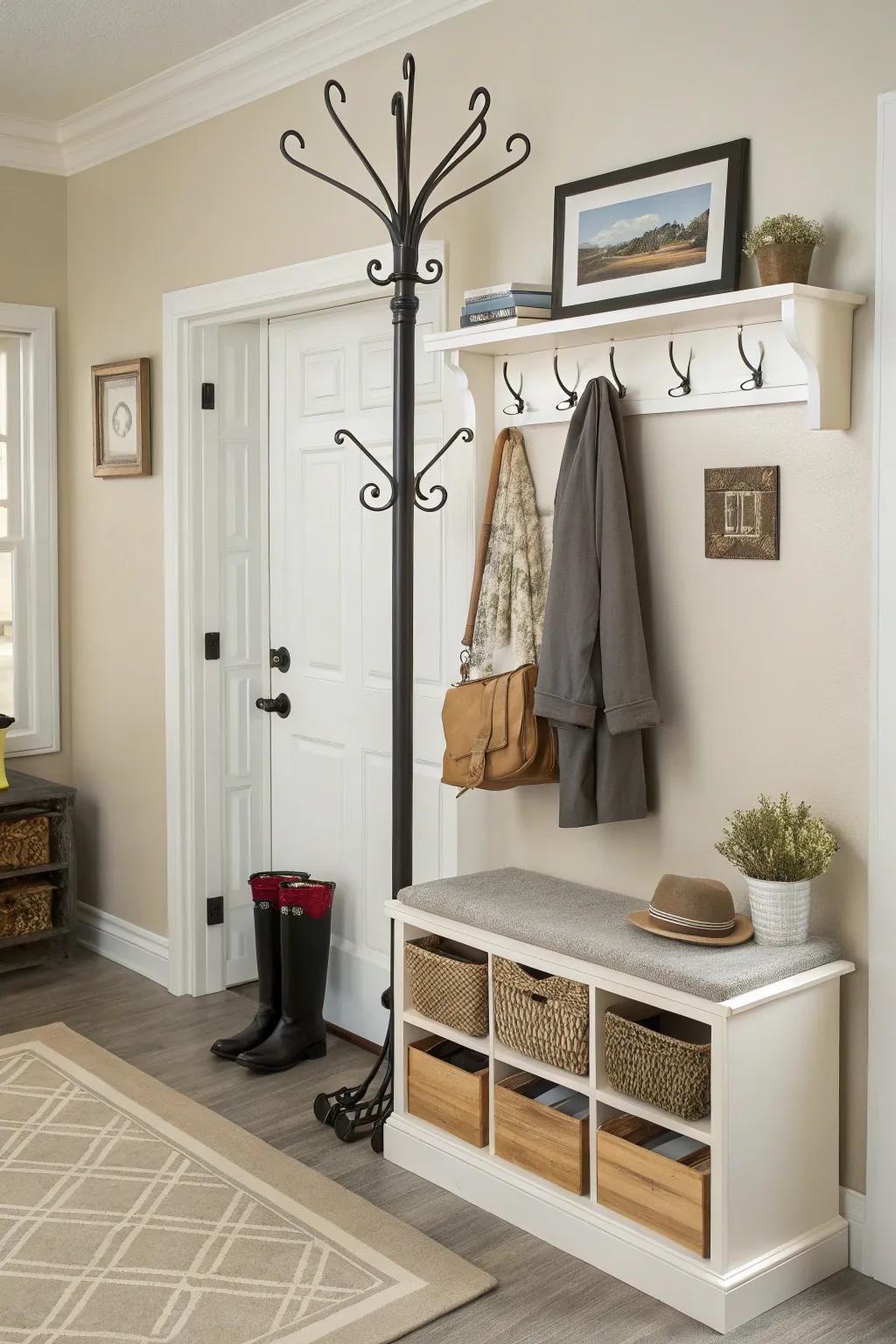 Standing units give you storage that moves with you.