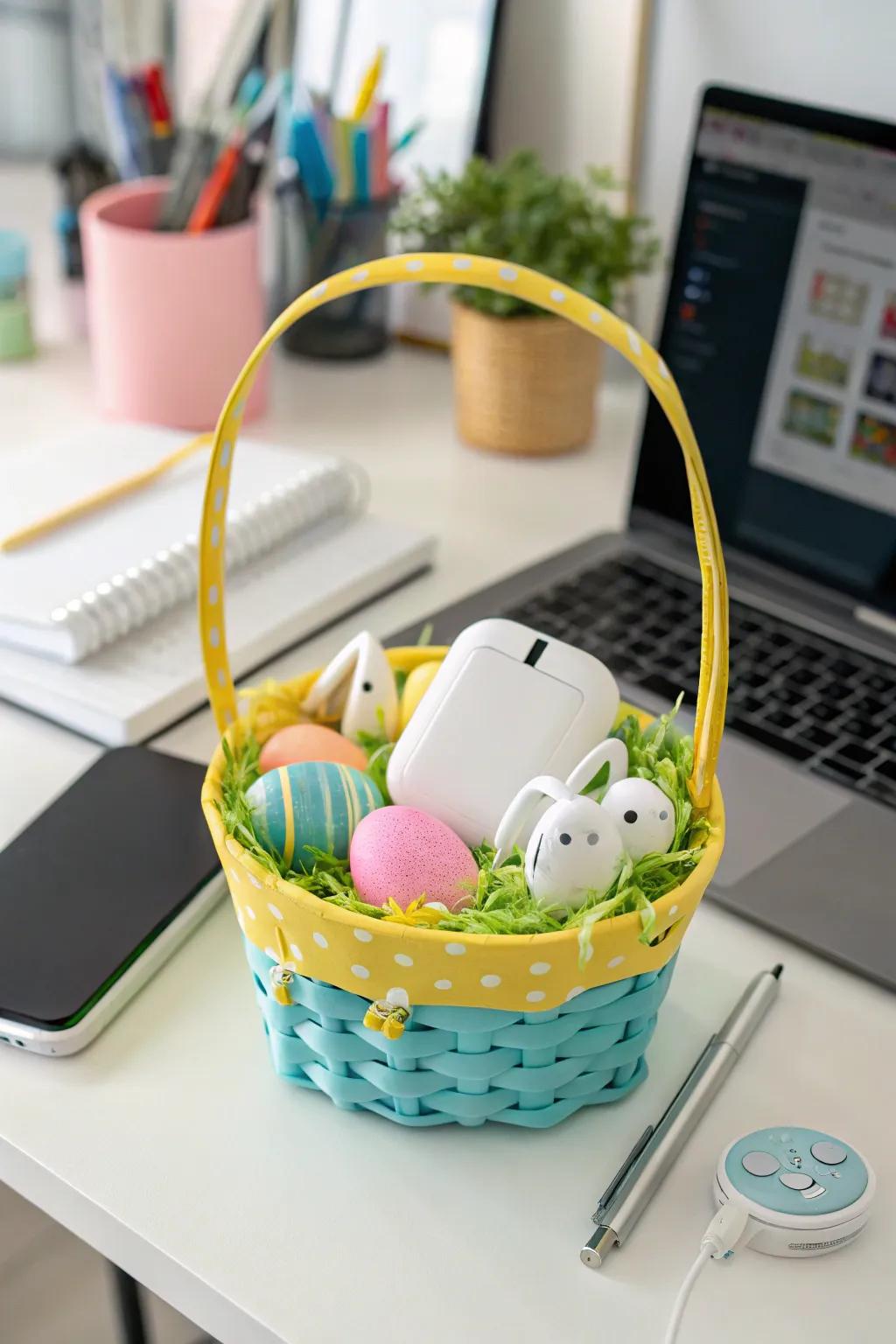 A tech-savvy basket for the modern woman.