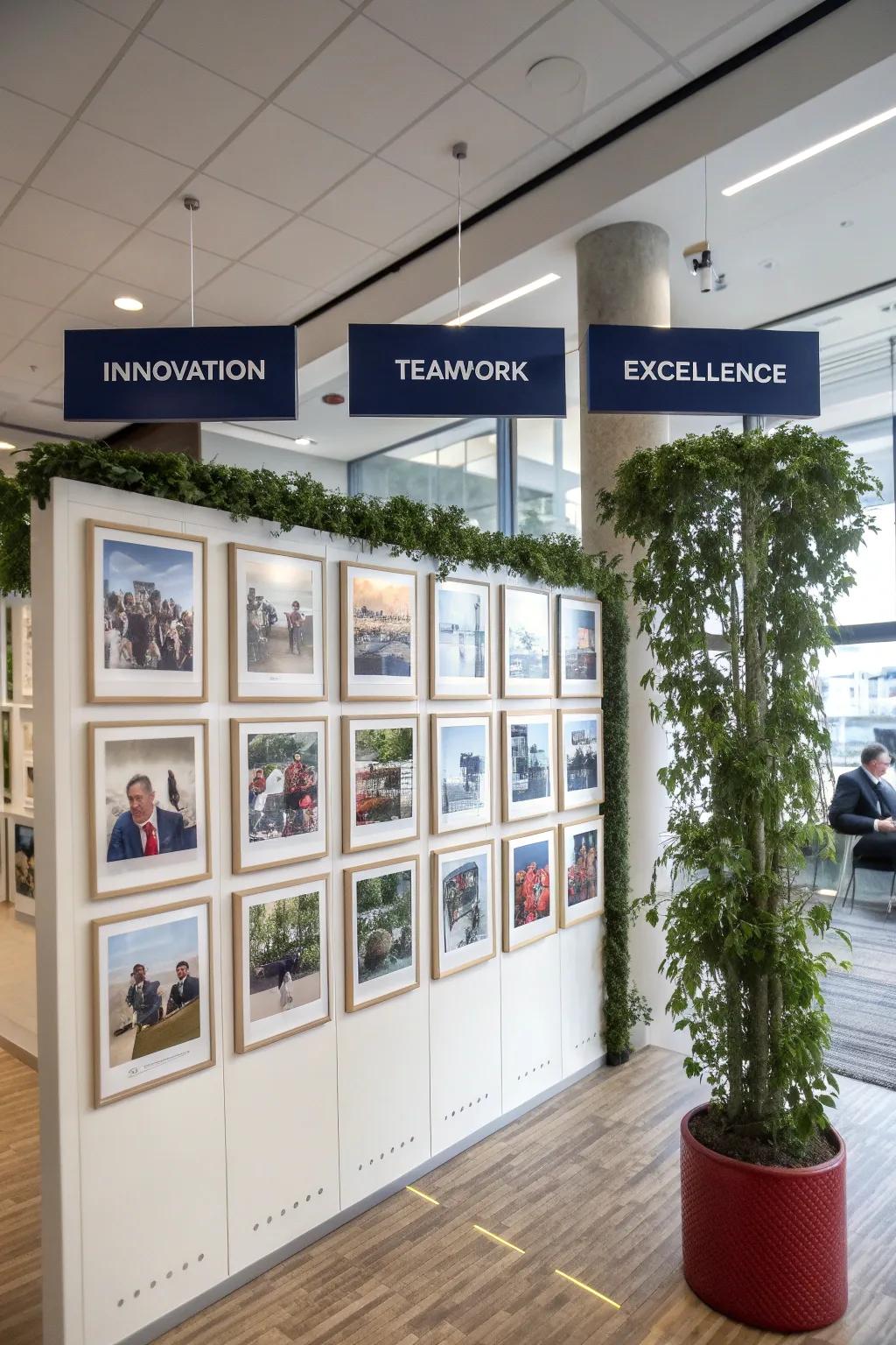 A values-driven photo display that inspires by example.